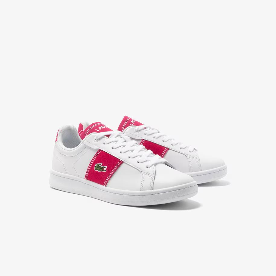 Giày Lacoste Carnaby Pro Cgr Bar Contrast Leather Sneakers Nữ Trắng Hồng