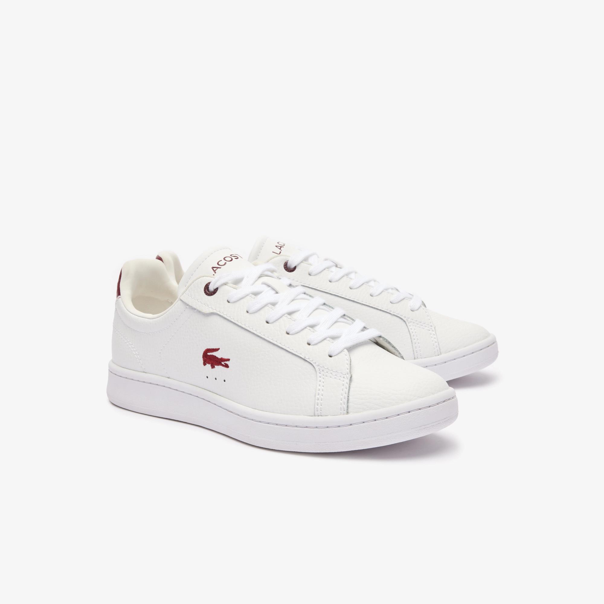 Giày Lacoste Carnaby Pro Leather Sneakers Nữ Trắng Đỏ