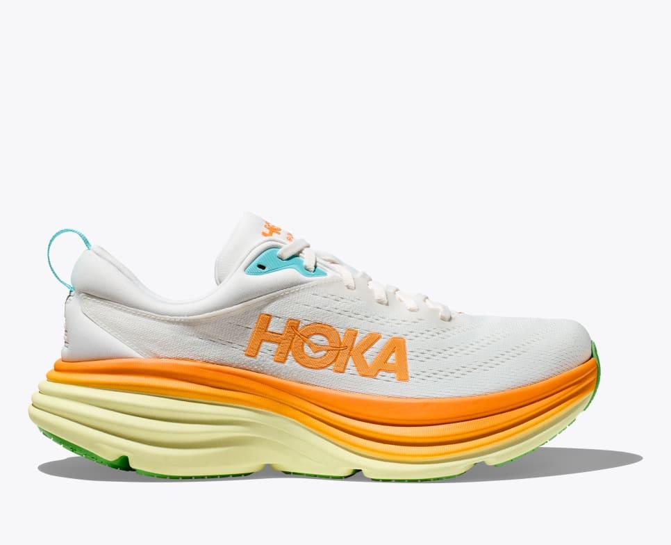 Giày Hoka Bondi 8 Nam Trắng Cam