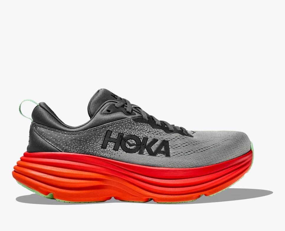 Giày Hoka Bondi 8 Nam Xám Đỏ