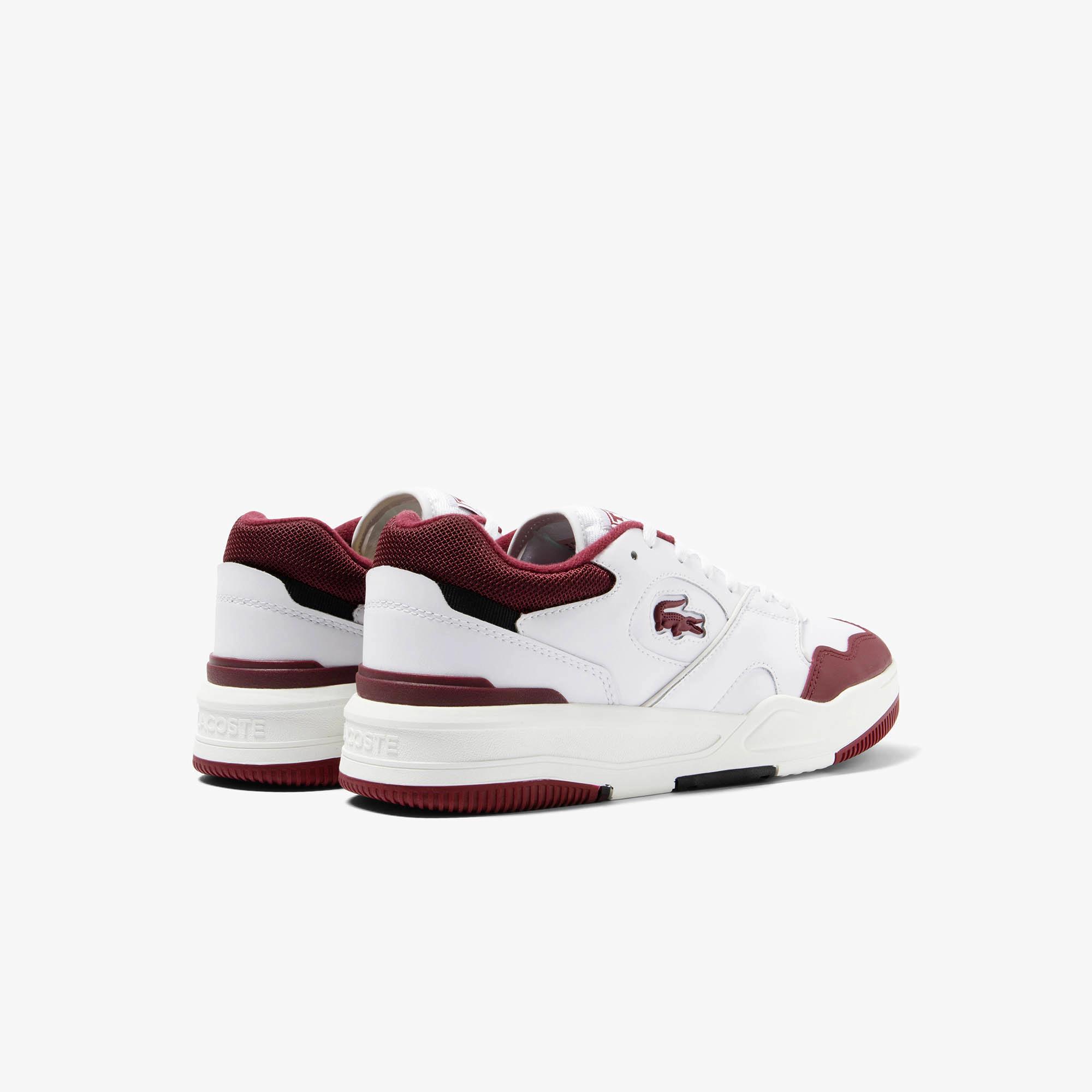 Giày Lacoste Lineshot Mesh Collar Leather Sneakers Nam Trắng Đỏ