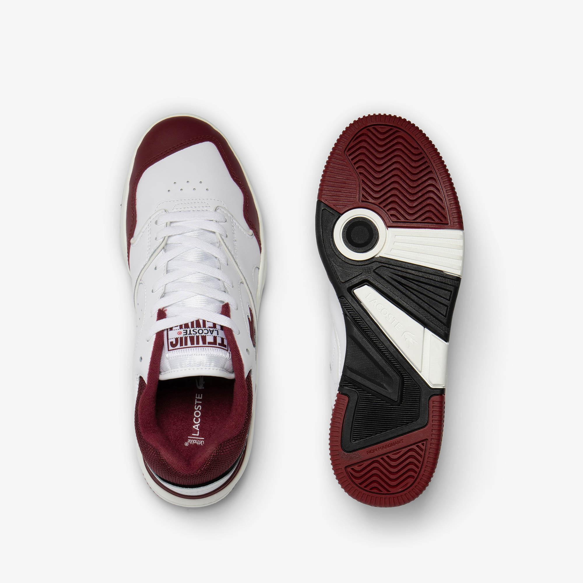 Giày Lacoste Lineshot Mesh Collar Leather Sneakers Nam Trắng Đỏ