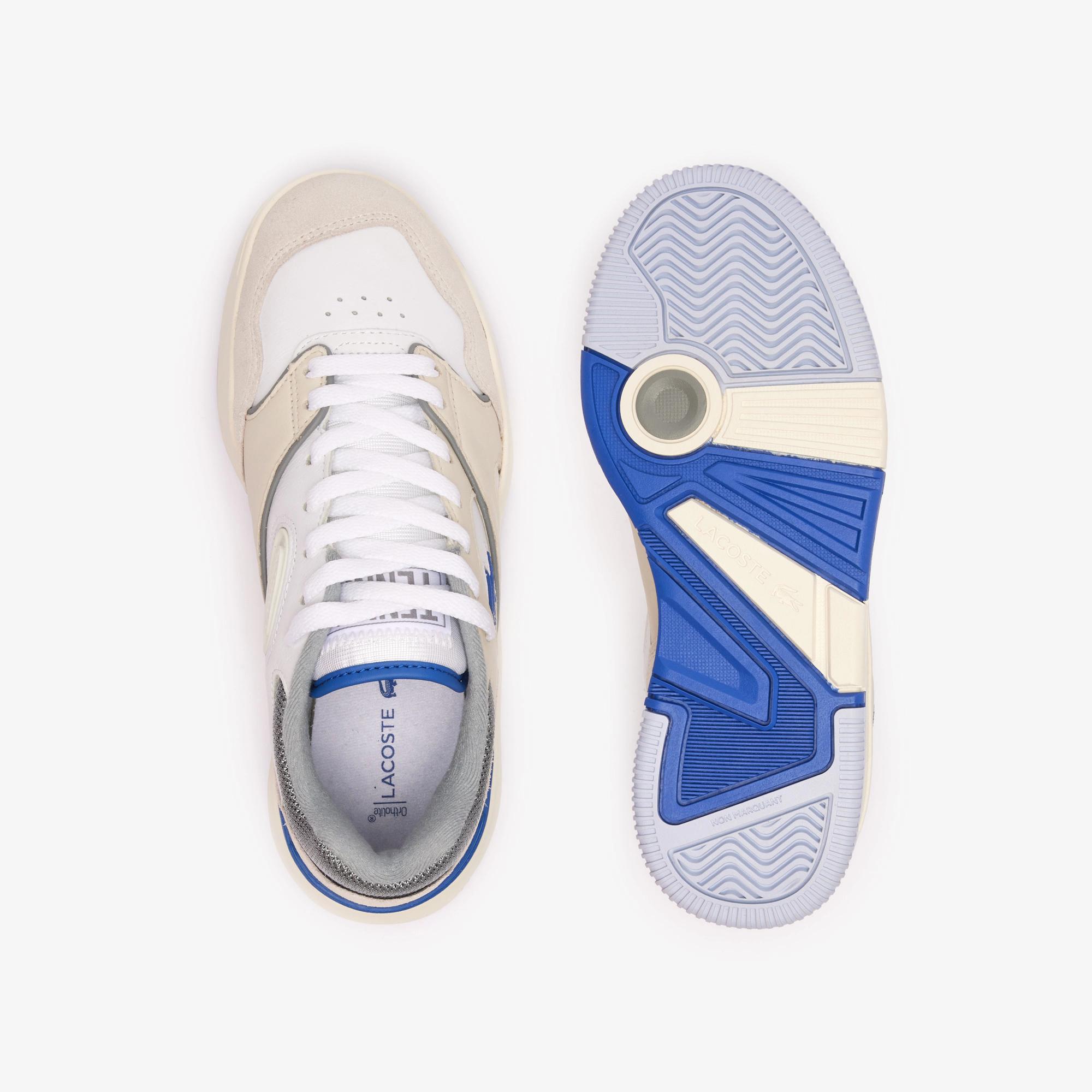 Giày Lacoste Lineset Contrasted Collar Leather Sneakers Nữ Trắng Xanh