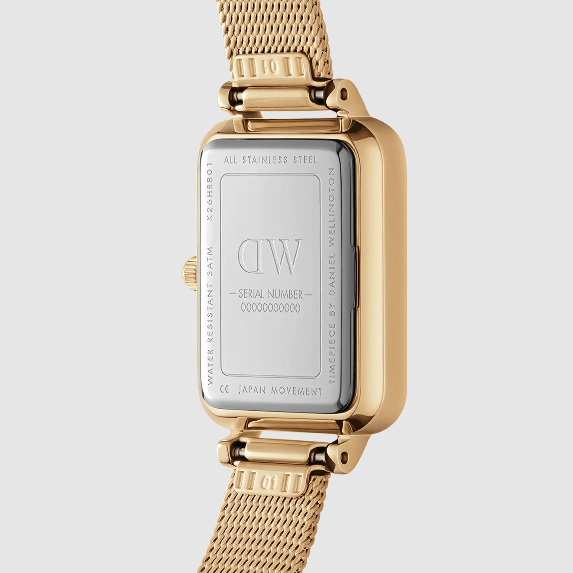 Đồng Hồ Dw Daniel Wallington Quadro Lumine Pressed Evergold Nữ Vàng 20x26mm