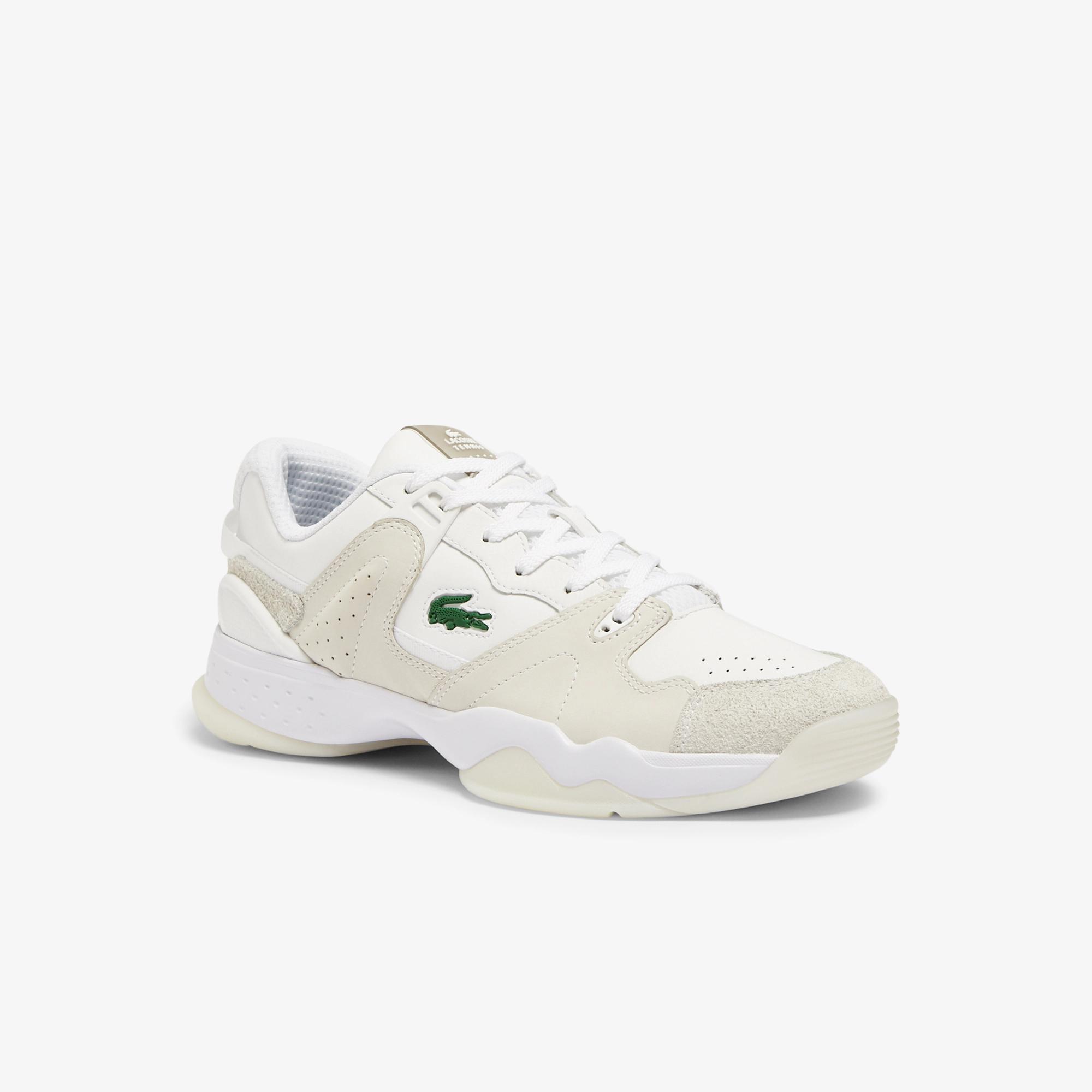 Giày Lacoste T-Point Leather And Suede Sneakers Nam Trắng