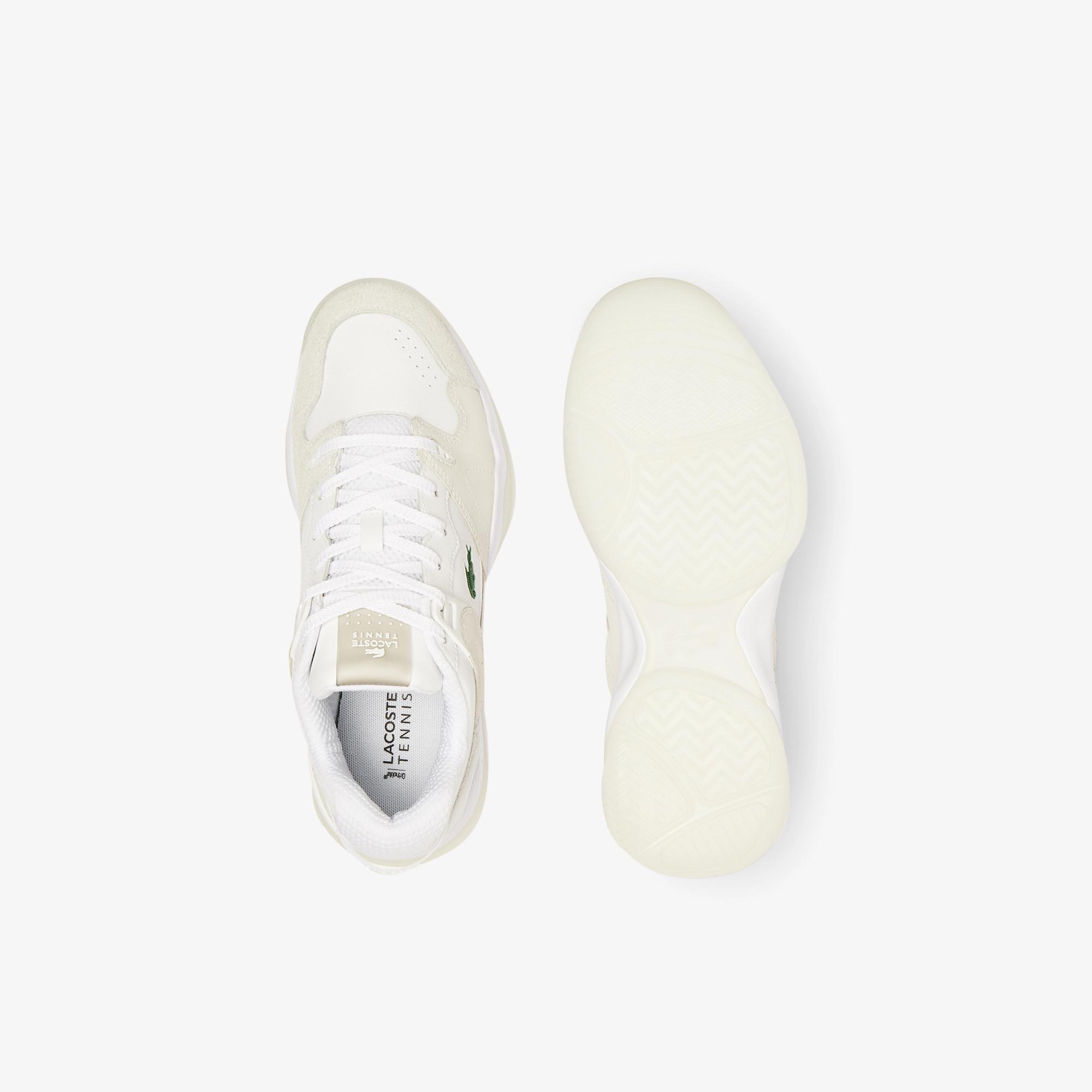 Giày Lacoste T-Point Leather And Suede Sneakers Nam Trắng