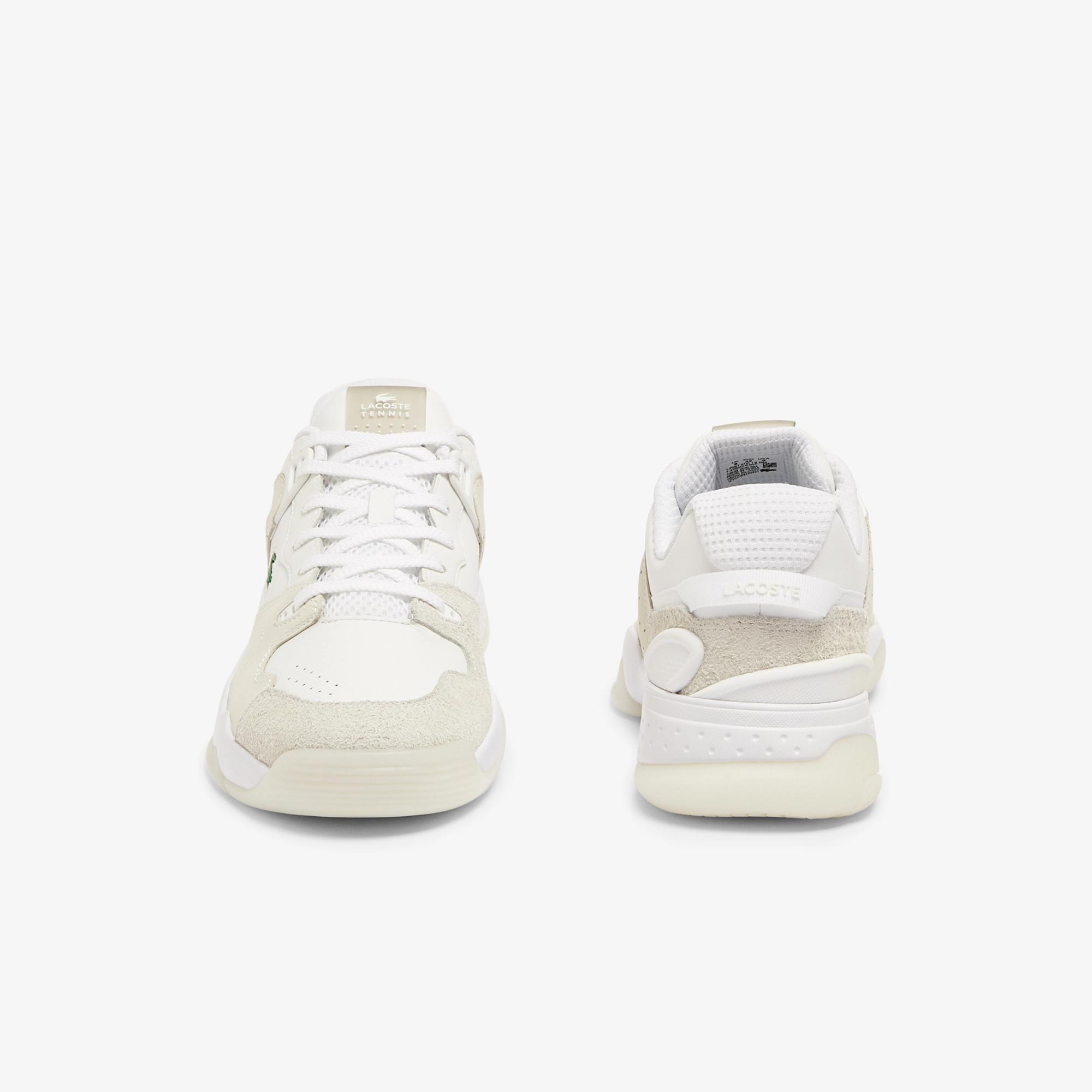 Giày Lacoste T-Point Leather And Suede Sneakers Nam Trắng