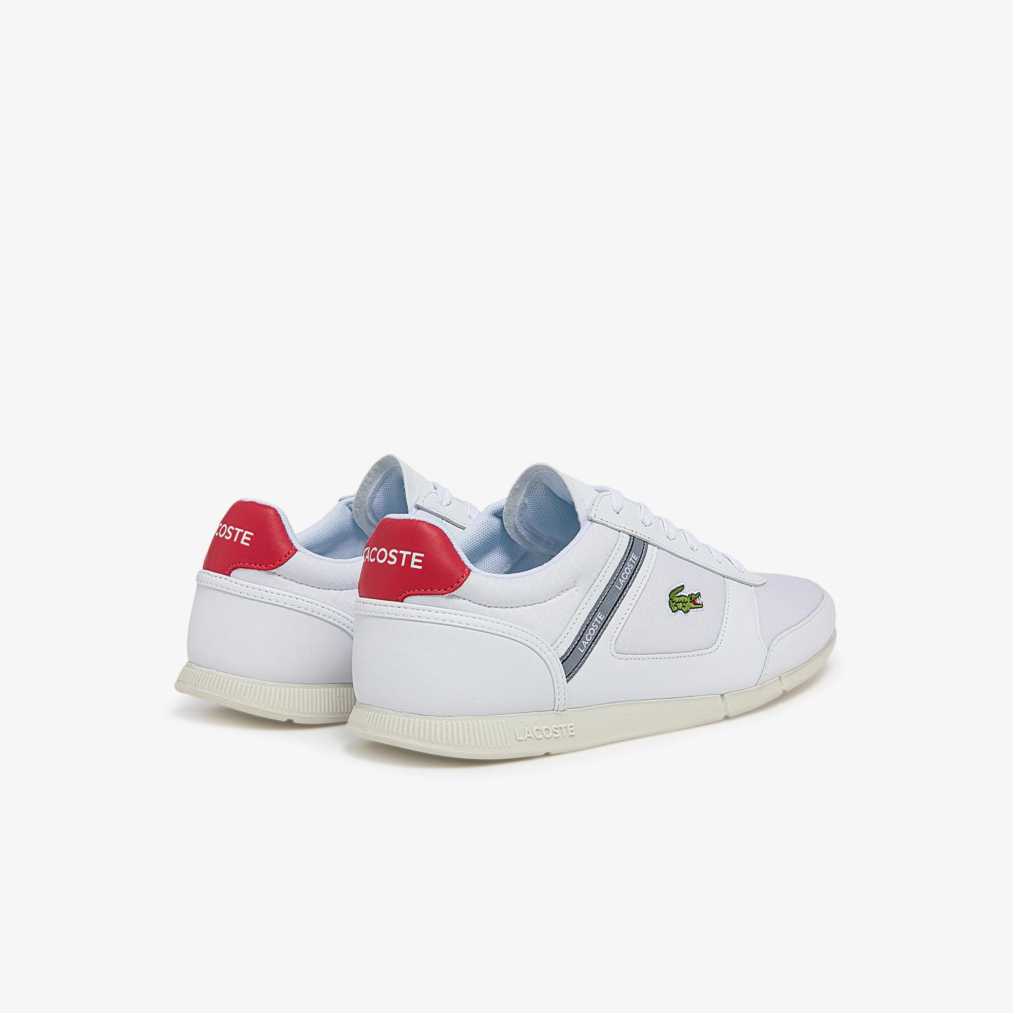 Giày Lacoste Menerva Sport Leather Accent Sneakers Nam Trắng Đỏ