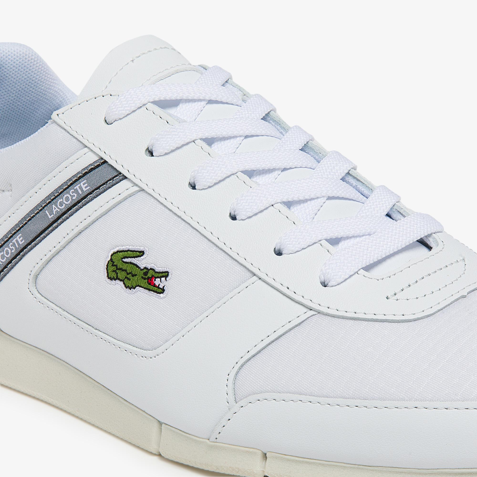 Giày Lacoste Menerva Sport Leather Accent Sneakers Nam Trắng Đỏ