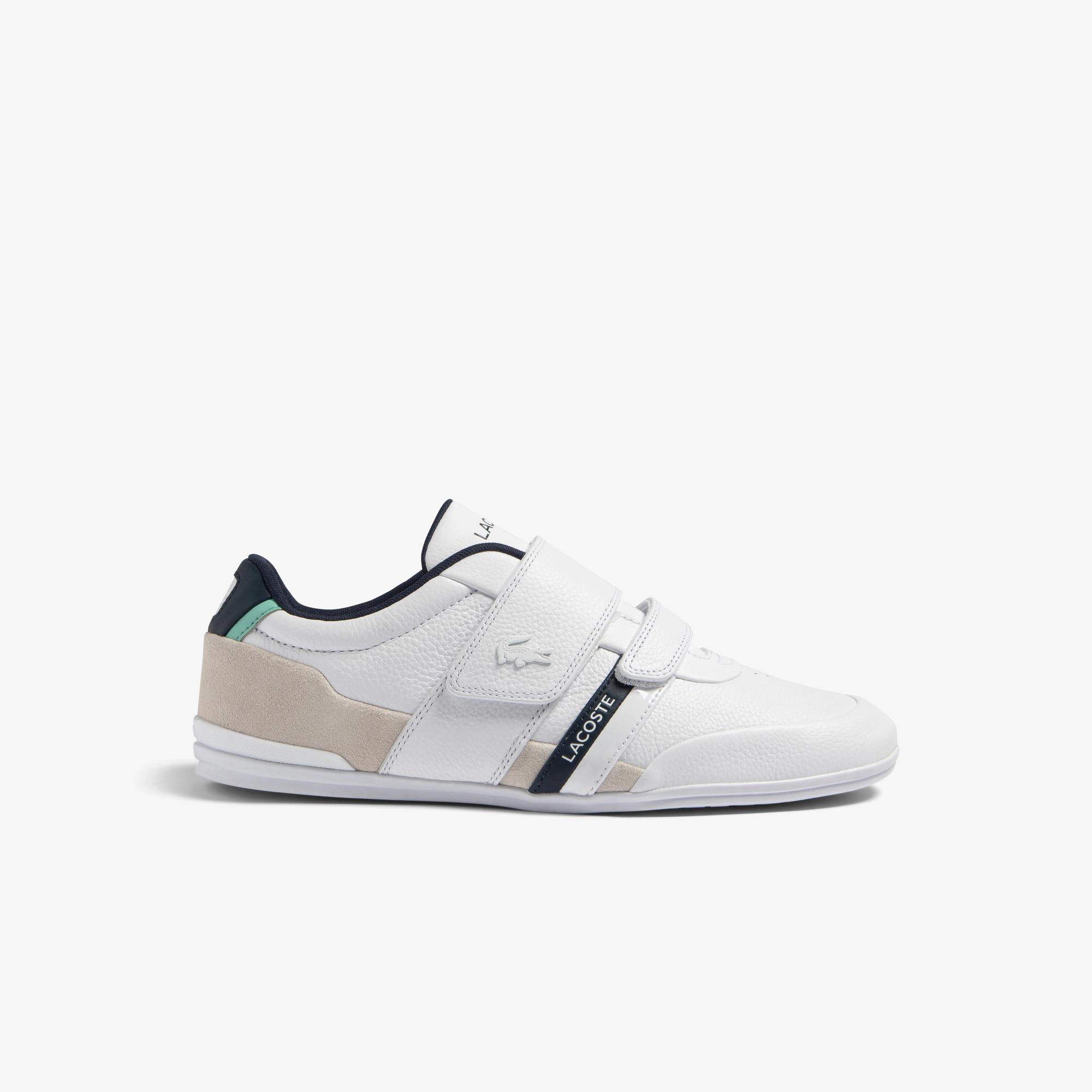 Giày Lacoste Misano Strap Leather Sneakers Nam Trắng Xanh