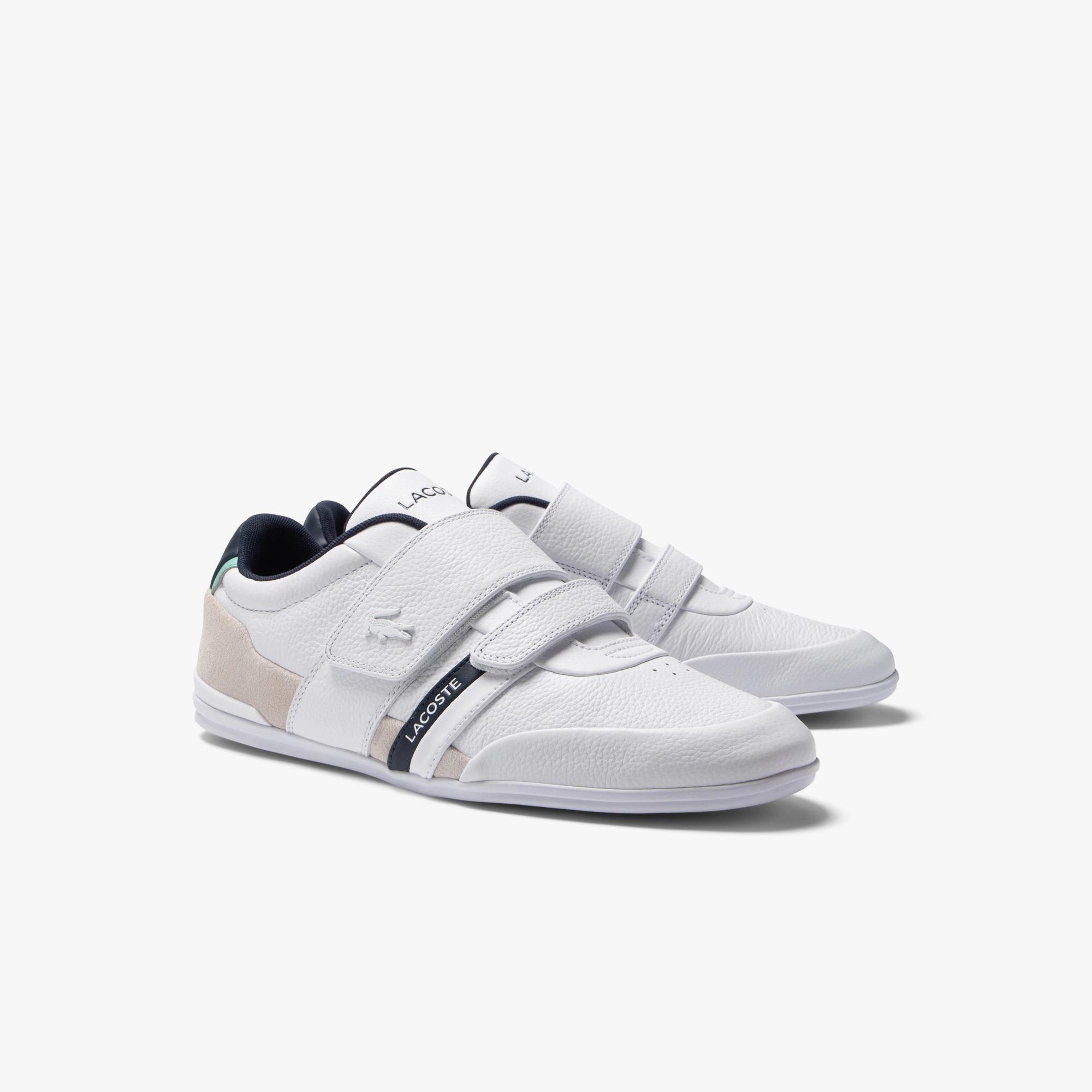 Giày Lacoste Misano Strap Leather Sneakers Nam Trắng Xanh