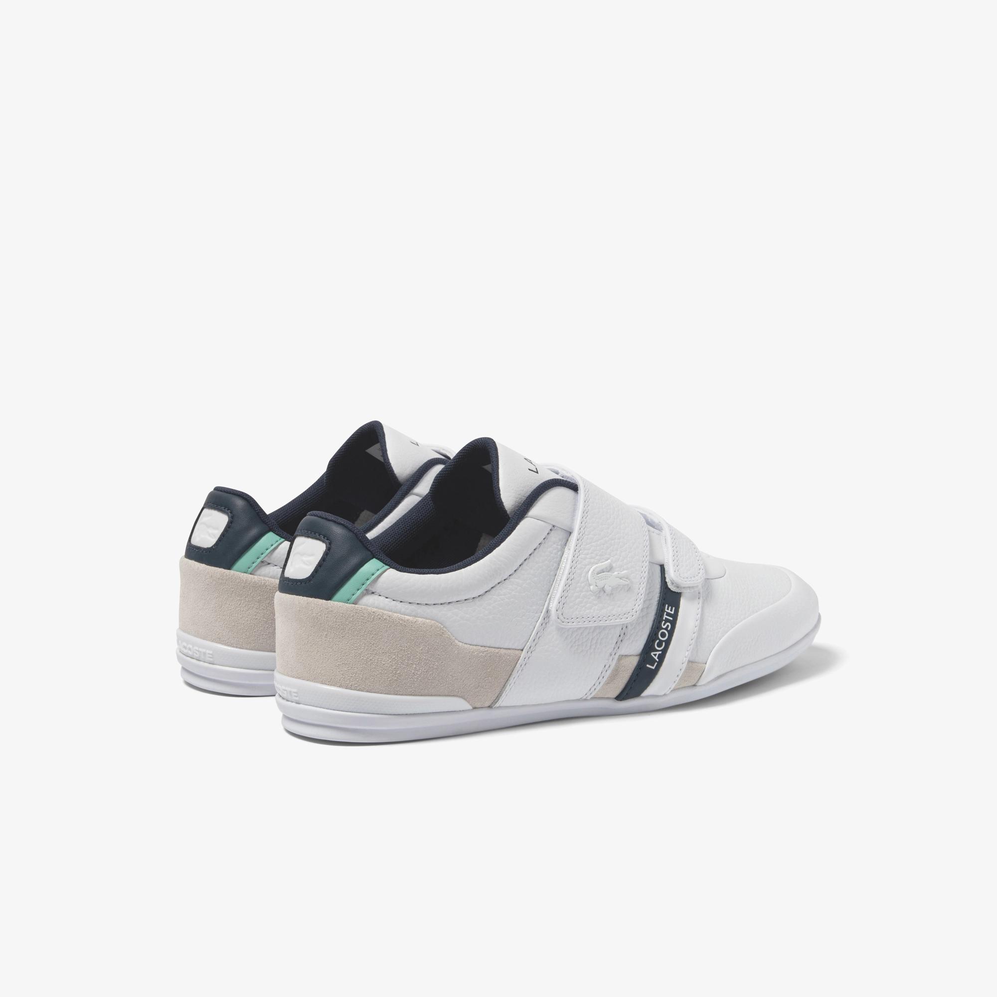 Giày Lacoste Misano Strap Leather Sneakers Nam Trắng Xanh