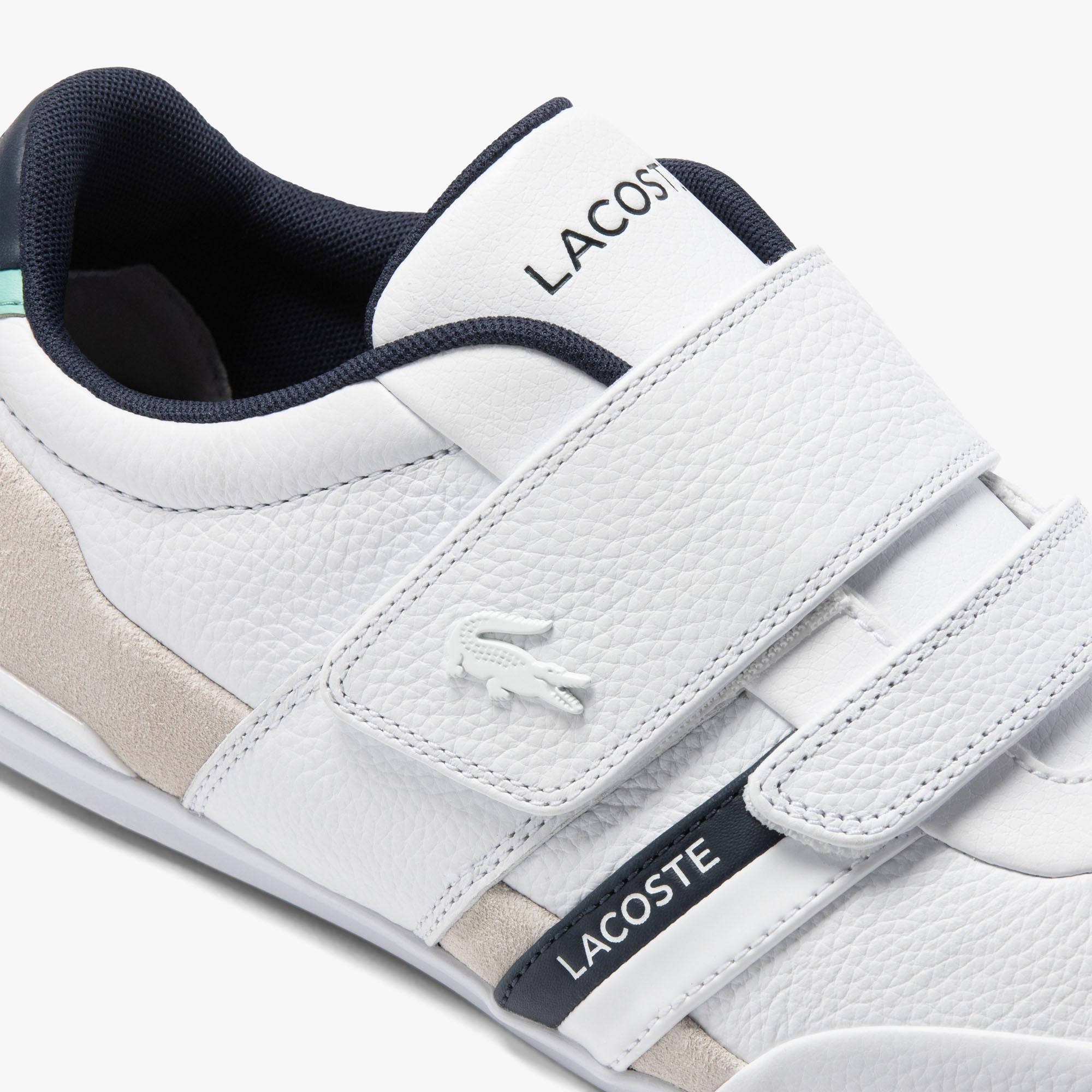 Giày Lacoste Misano Strap Leather Sneakers Nam Trắng Xanh