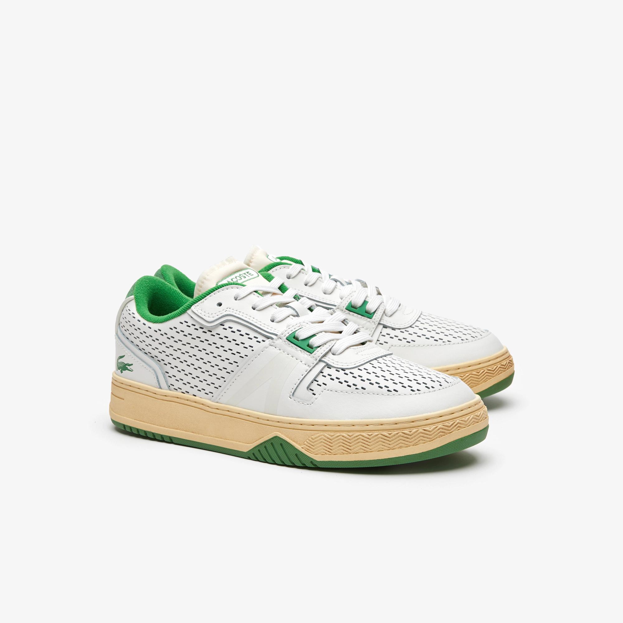 Giày Lacoste L001 Leather Heel-Pop Sneakers Nam Trắng Xanh