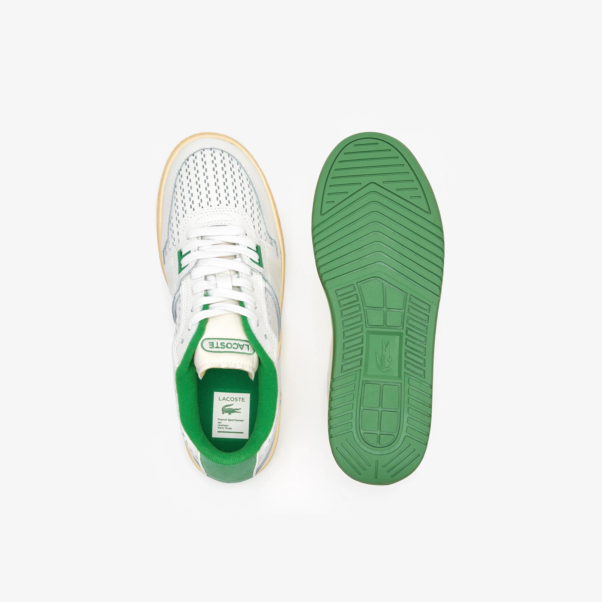 Giày Lacoste L001 Leather Heel-Pop Sneakers Nam Trắng Xanh