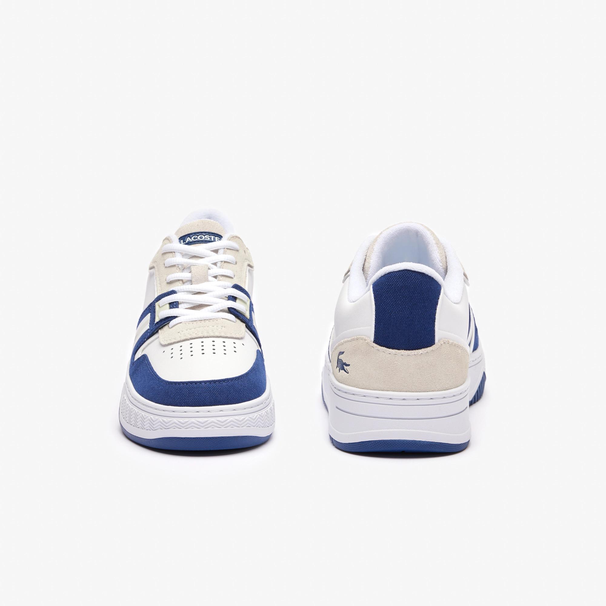 Giày Lacoste L001 Contrasted Leather Sneakers Nam Trắng Xanh Biển