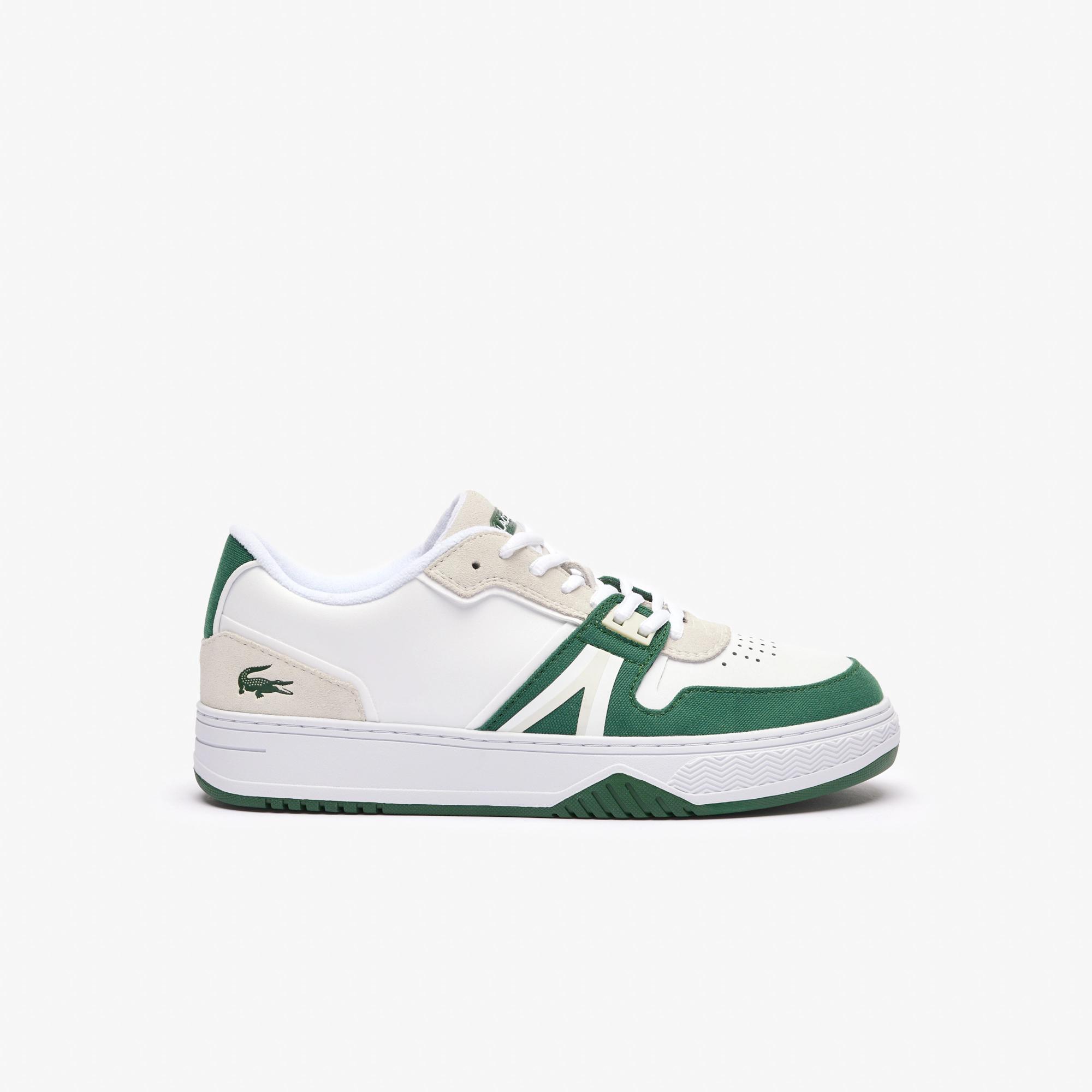 Giày Lacoste L001 Contrasted Leather Sneakers Nam Trắng Xanh