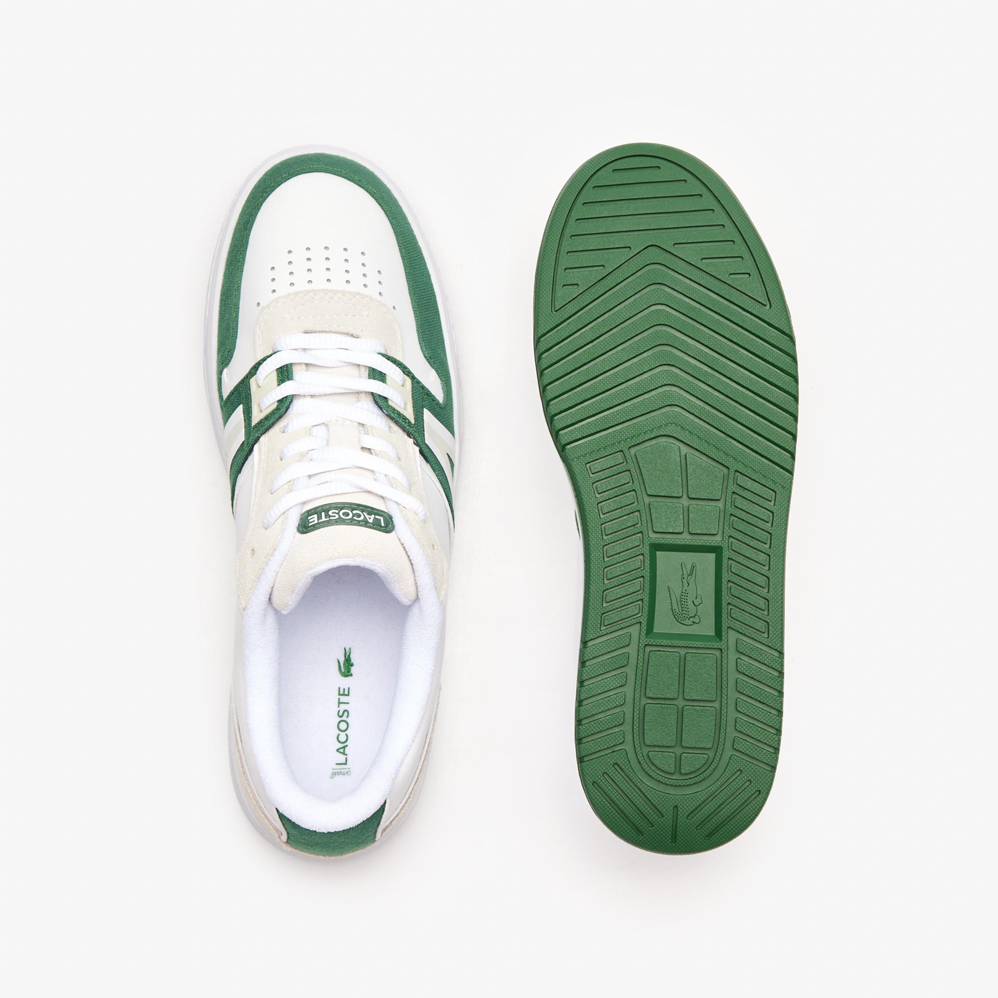 Giày Lacoste L001 Contrasted Leather Sneakers Nam Trắng Xanh