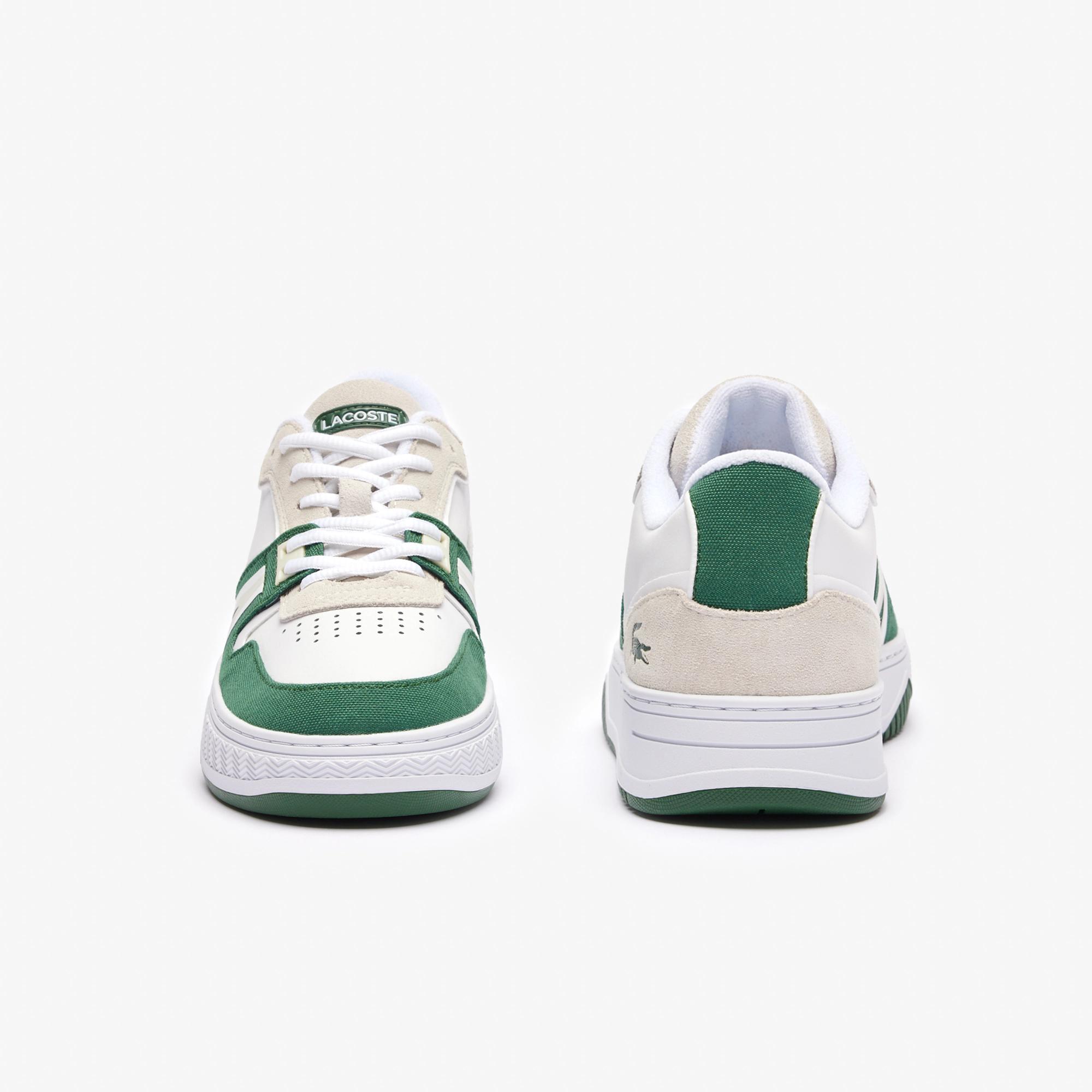 Giày Lacoste L001 Contrasted Leather Sneakers Nam Trắng Xanh