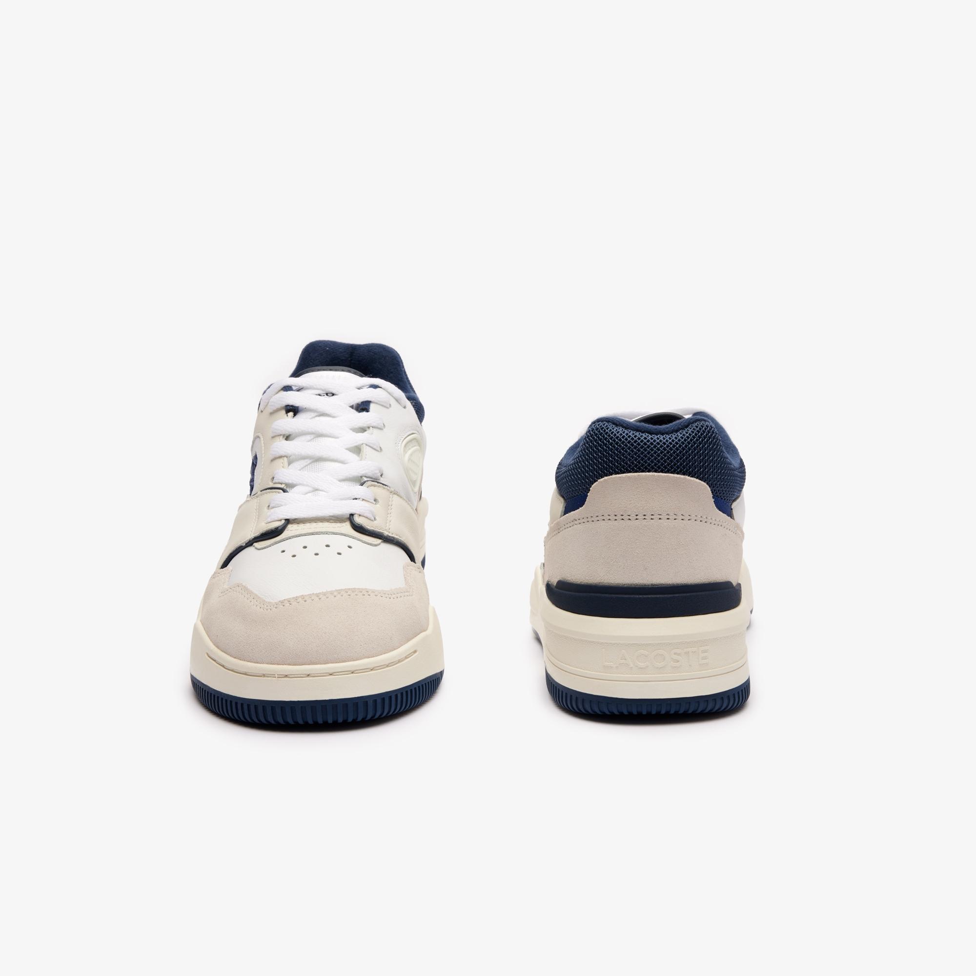 Giày Lacoste Lineshot Leather Logo Sneakers Nam Trắng Xanh