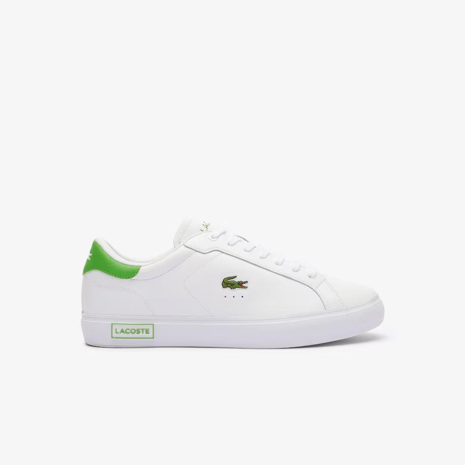 Giày Lacoste Powercourt Leather Sneakers Nam Trắng Xanh Lá