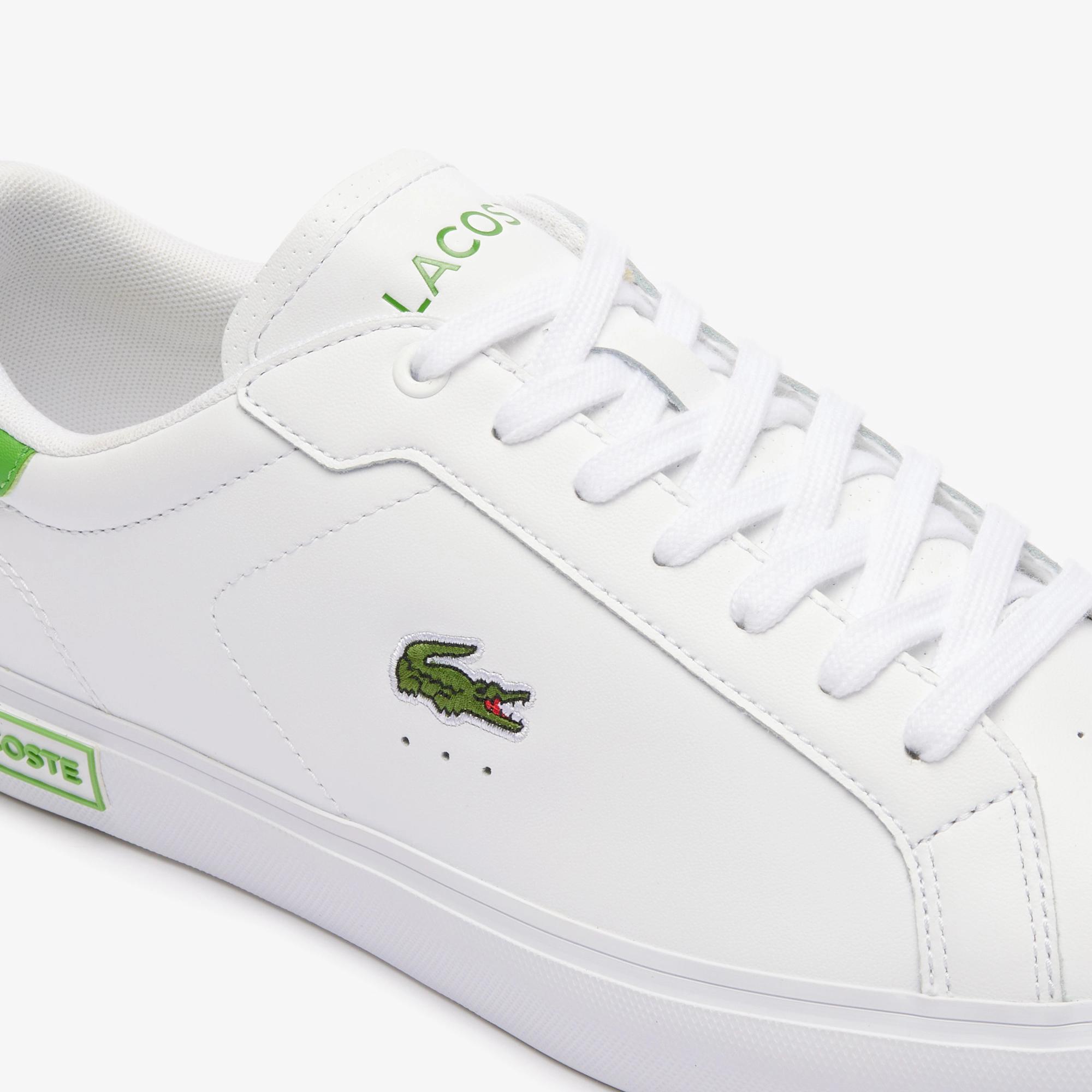 Giày Lacoste Powercourt Leather Sneakers Nam Trắng Xanh Lá