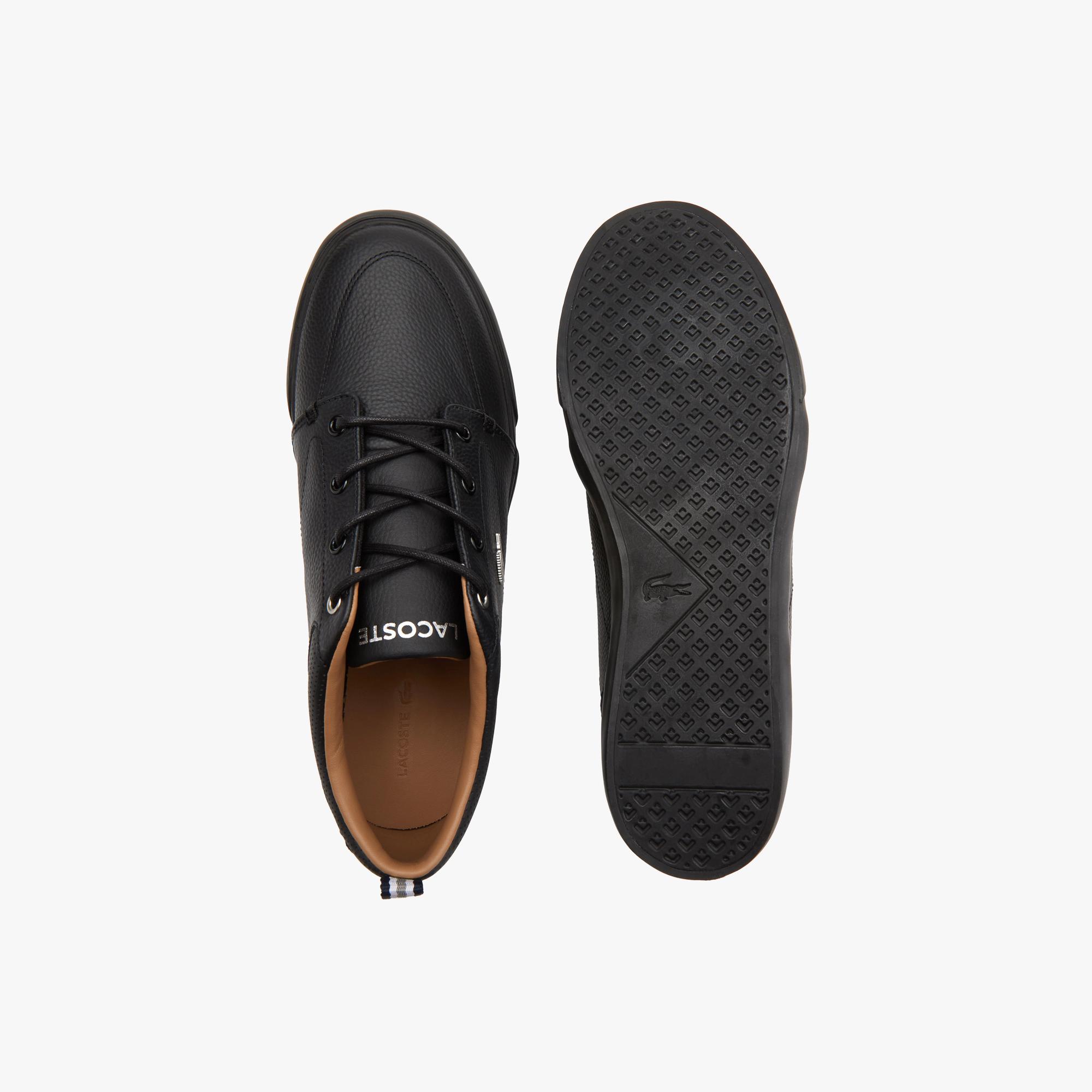 Giày Lacoste Bayliss Leather Perforated Collar Sneakers Nam Đen