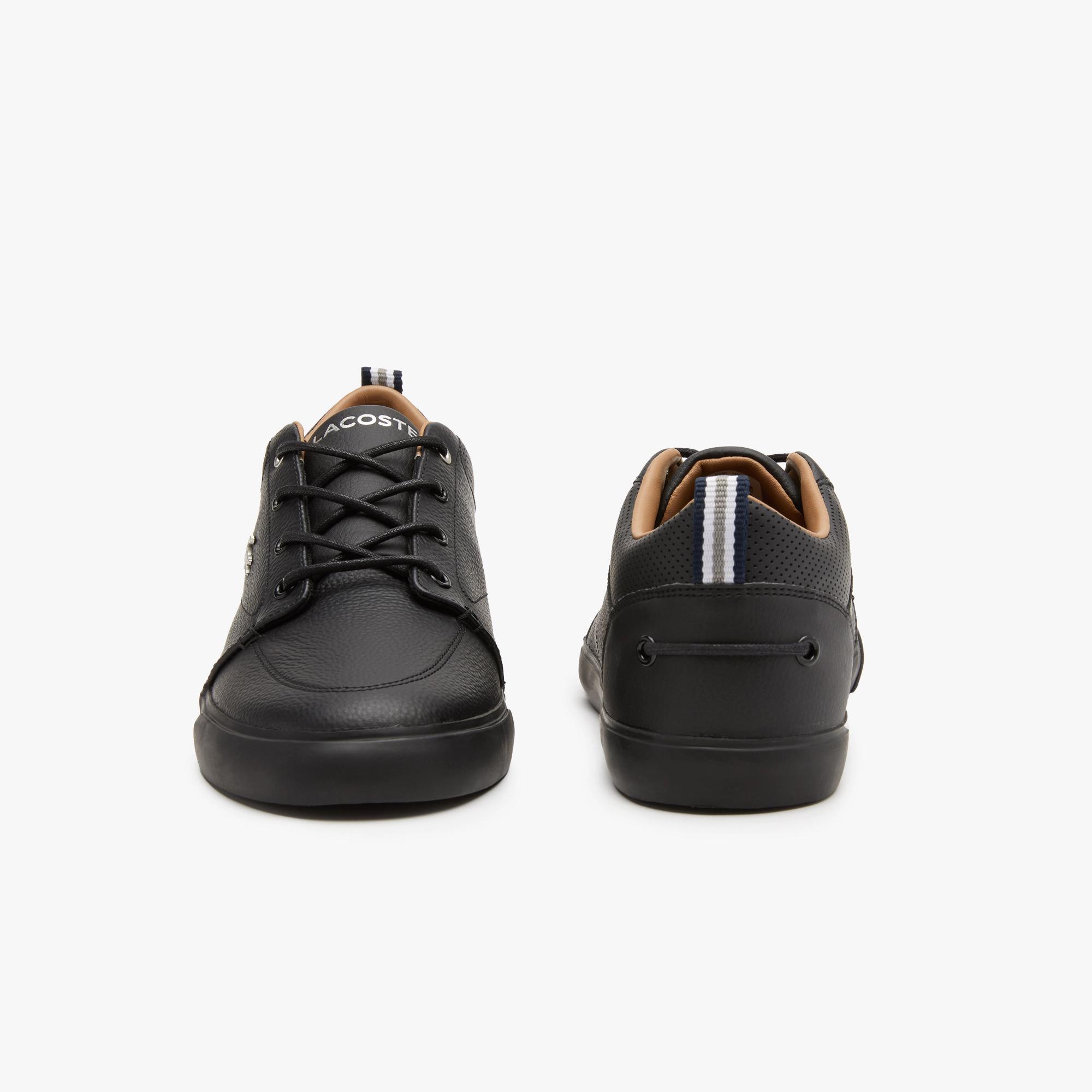 Giày Lacoste Bayliss Leather Perforated Collar Sneakers Nam Đen