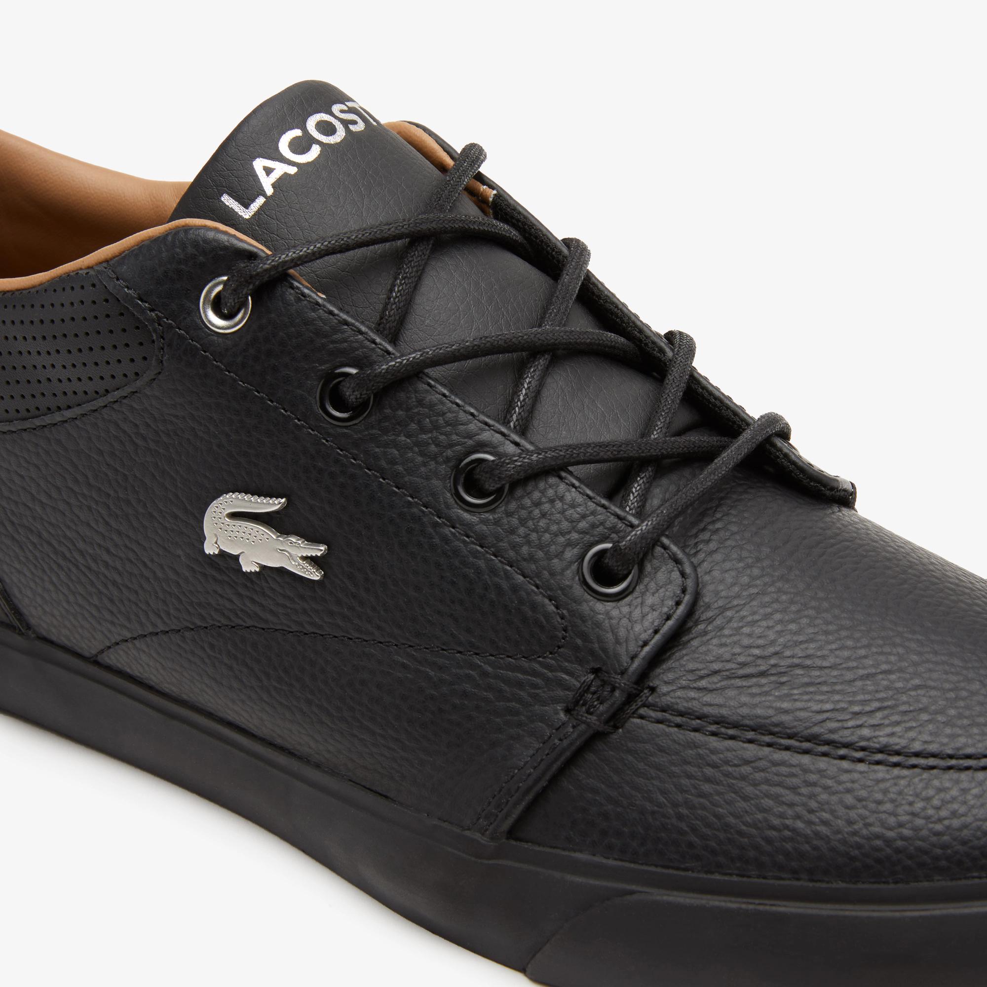 Giày Lacoste Bayliss Leather Perforated Collar Sneakers Nam Đen