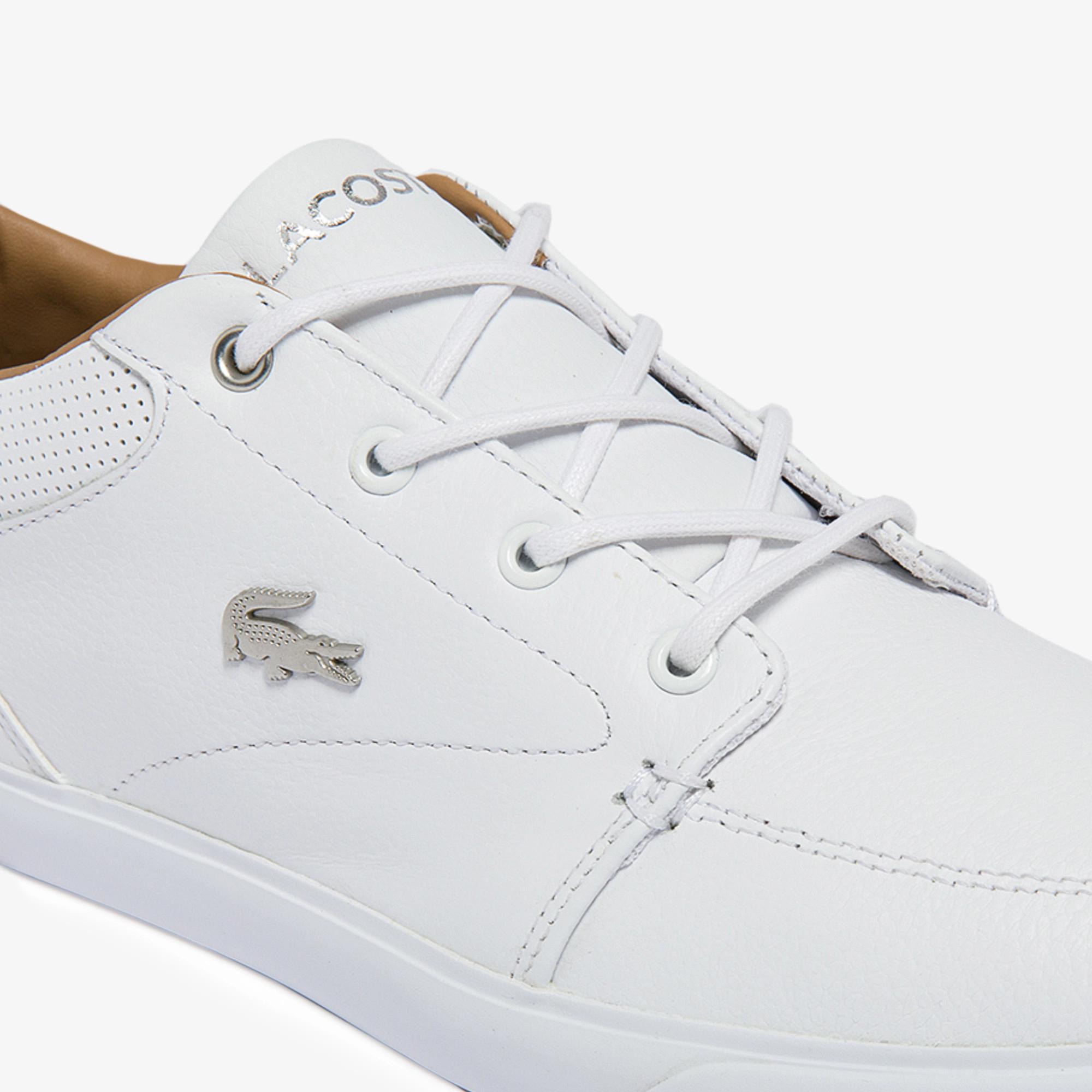 Giày Lacoste Bayliss Leather Perforated Collar Sneakers Nam Trắng