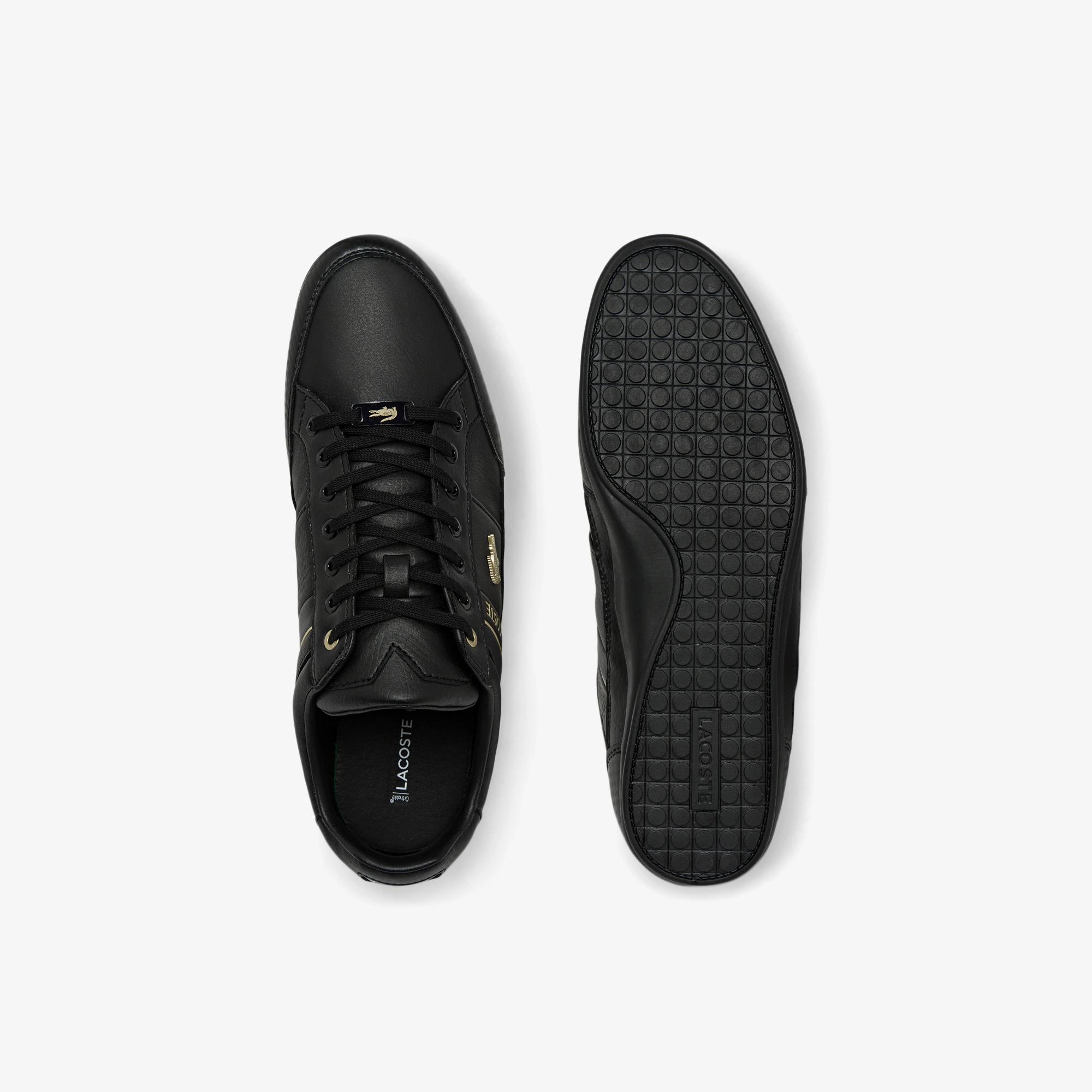 Giày Lacoste Chaymon Leather Sneakers Nam Đen Vàng