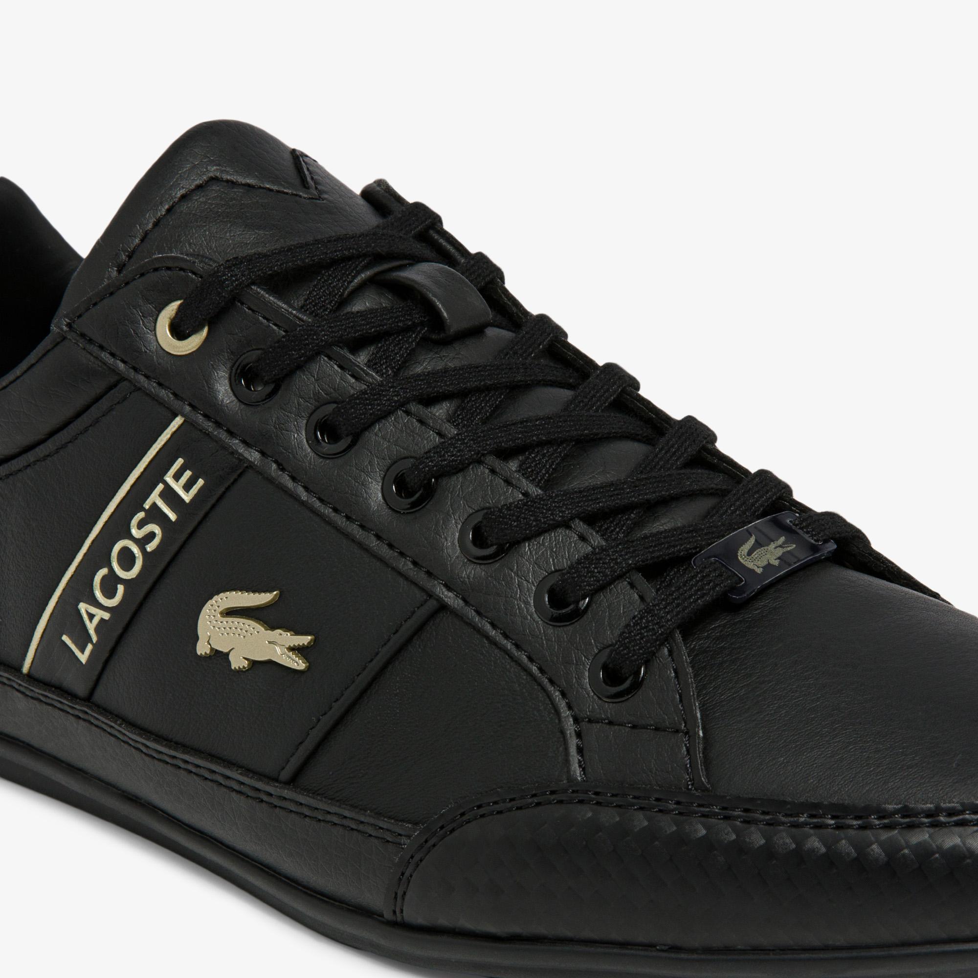 Giày Lacoste Chaymon Leather Sneakers Nam Đen Vàng