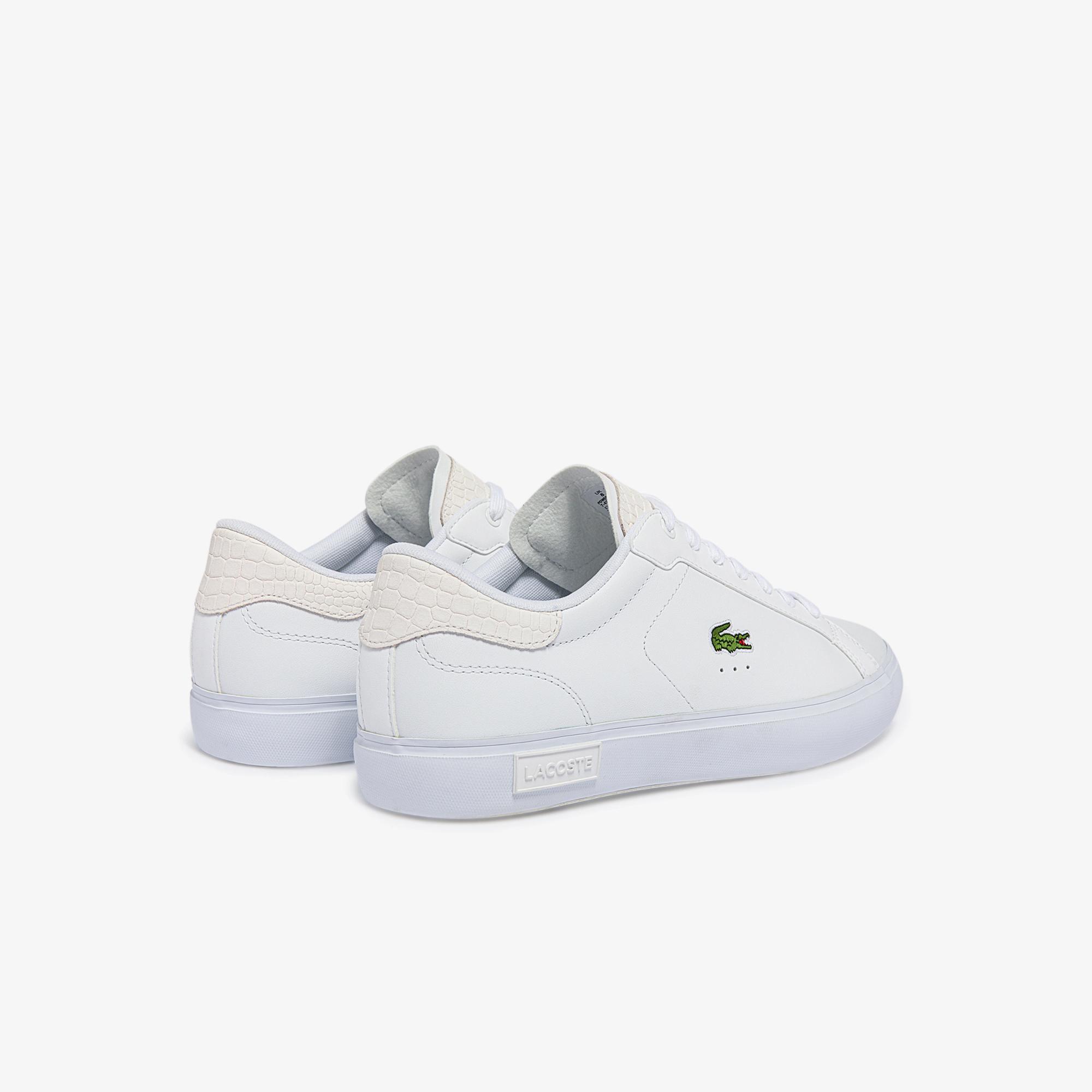 Giày Lacoste Powercourt Burnished Leather Sneakers Nam Trắng