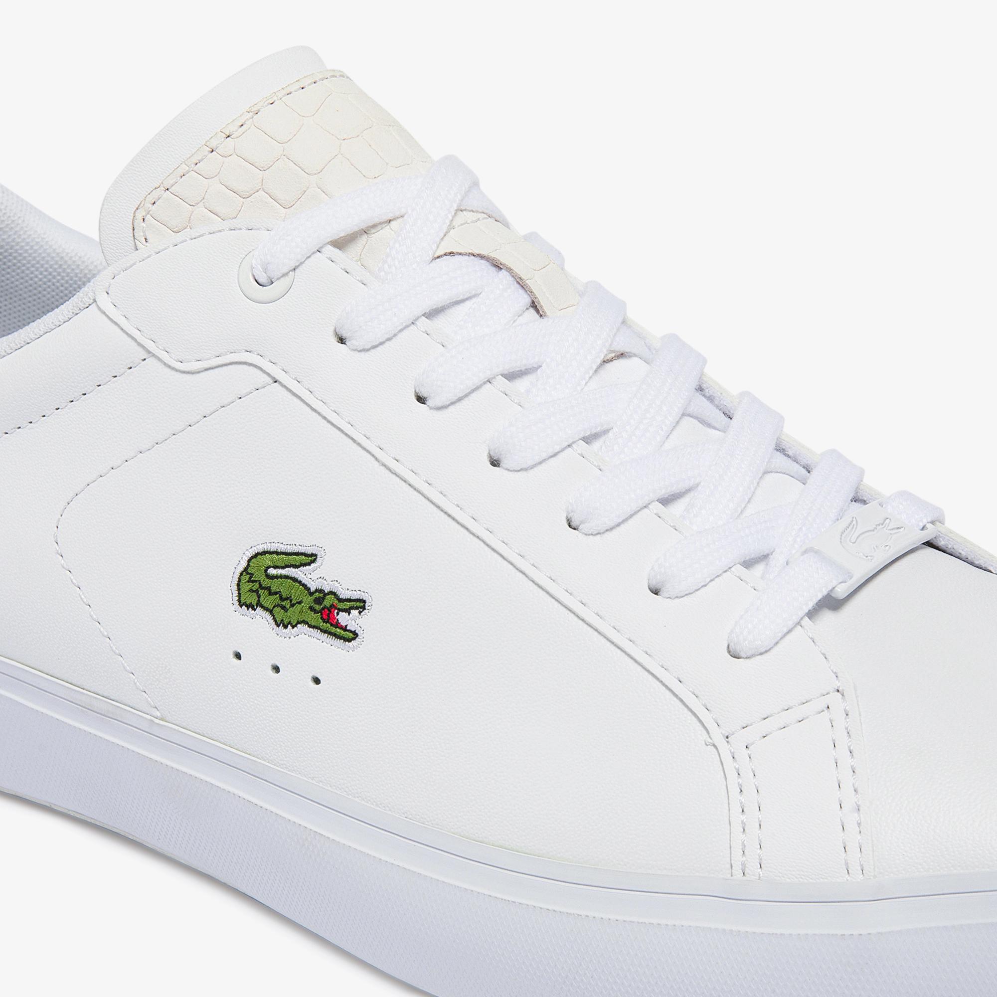 Giày Lacoste Powercourt Burnished Leather Sneakers Nam Trắng