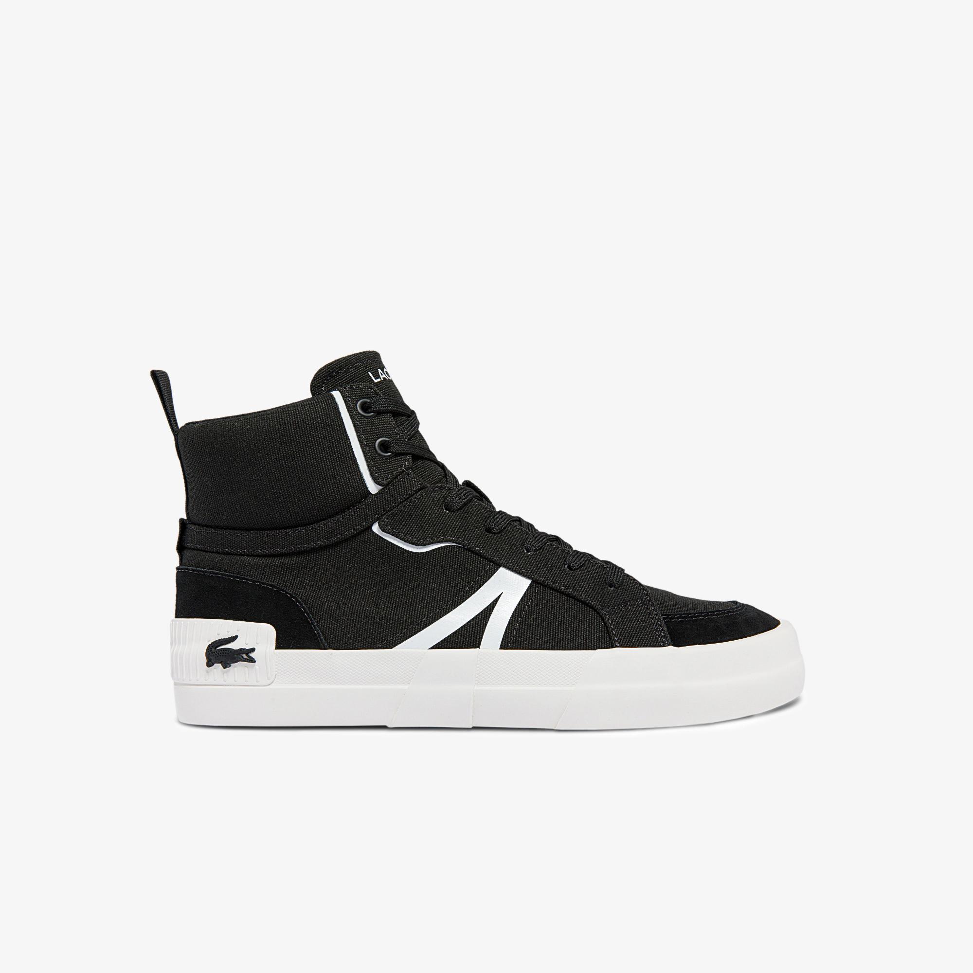 Giày Lacoste L004 Mid Canvas Sneakers Nam Đen Trắng