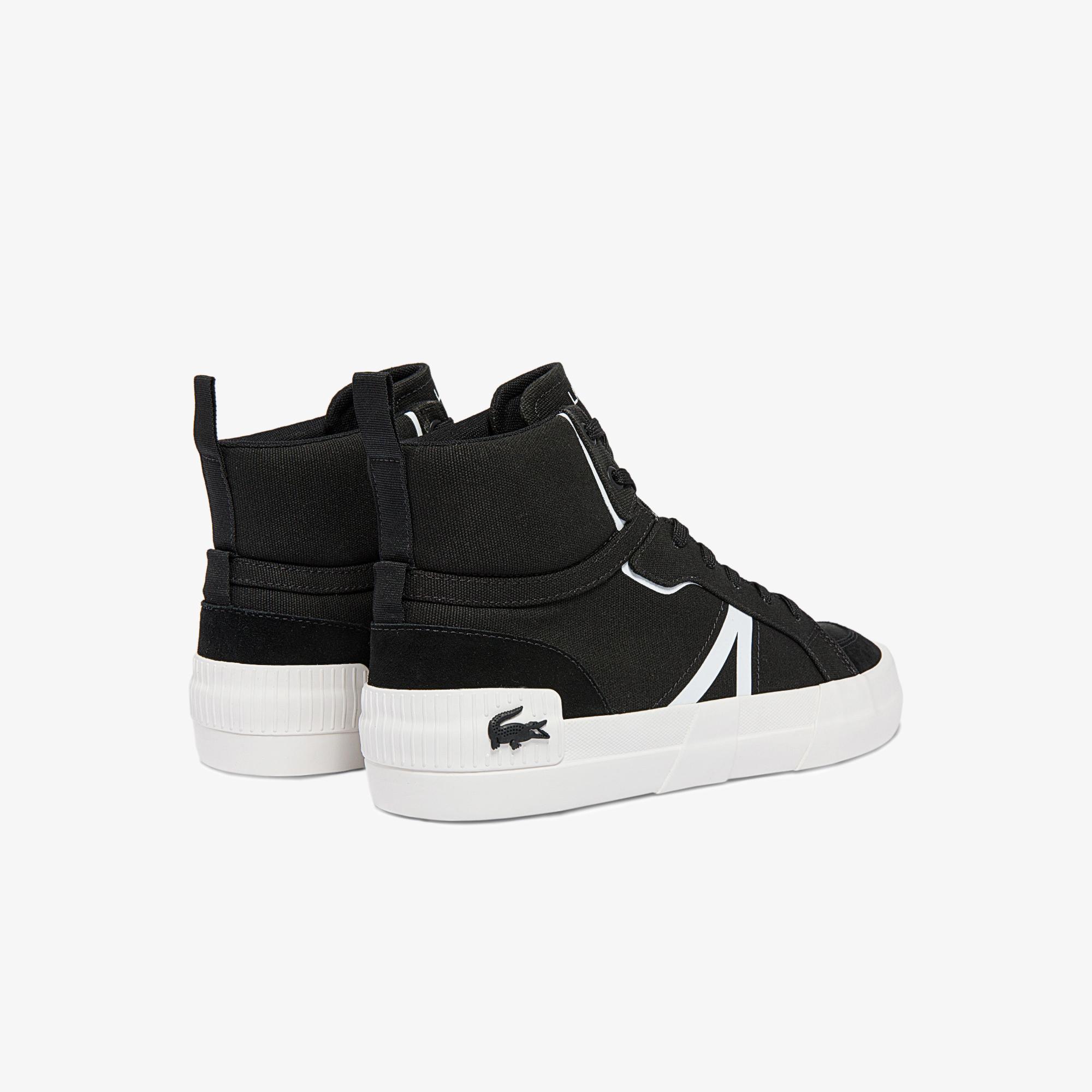 Giày Lacoste L004 Mid Canvas Sneakers Nam Đen Trắng