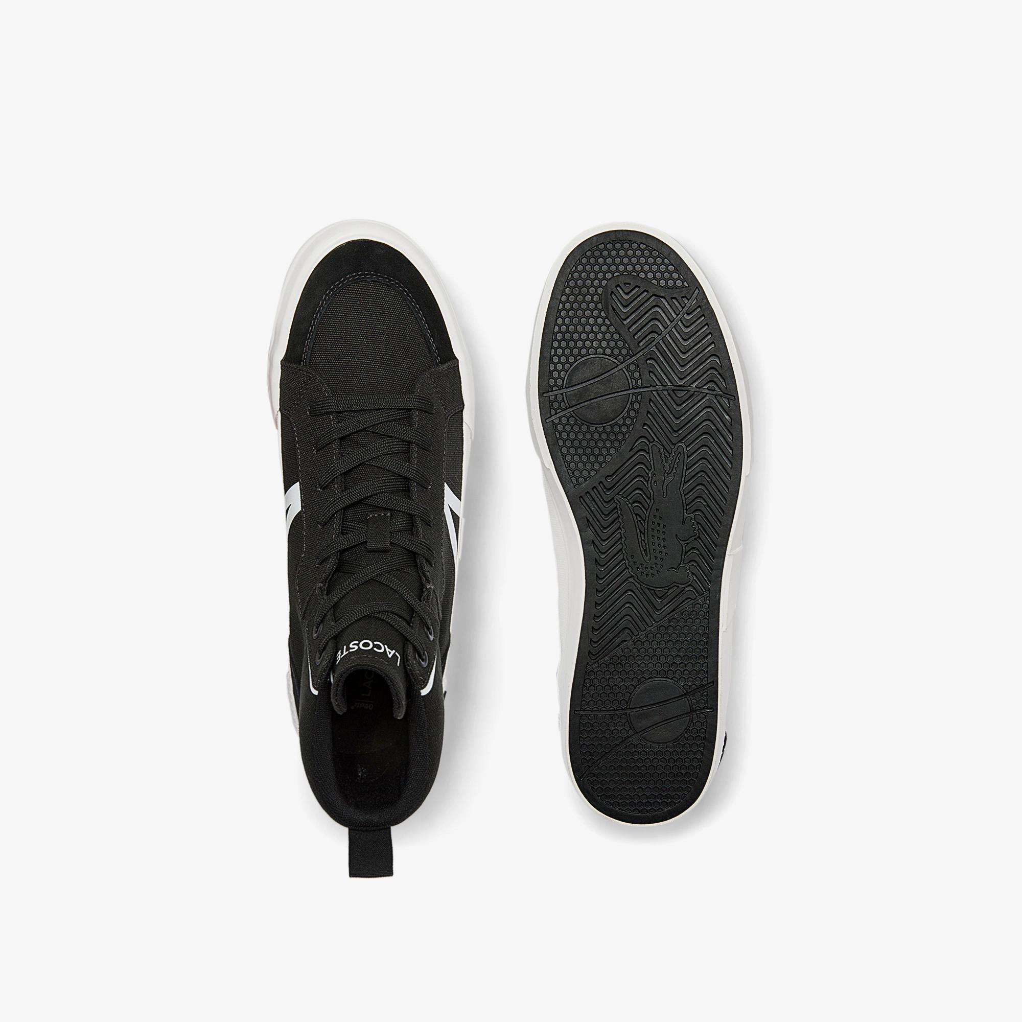 Giày Lacoste L004 Mid Canvas Sneakers Nam Đen Trắng