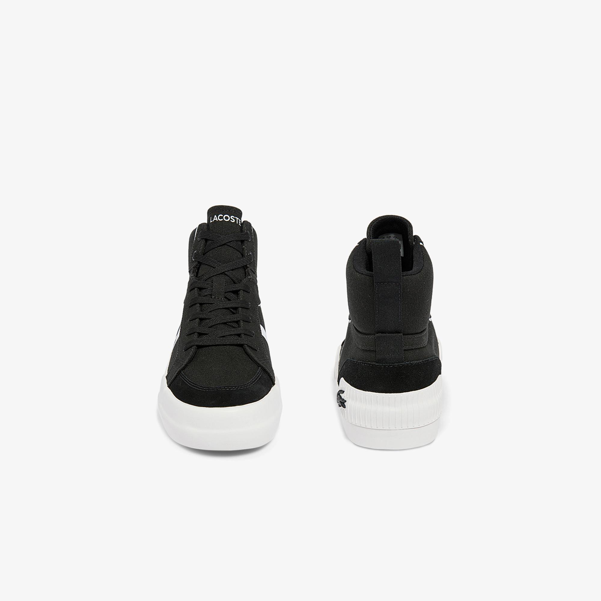 Giày Lacoste L004 Mid Canvas Sneakers Nam Đen Trắng