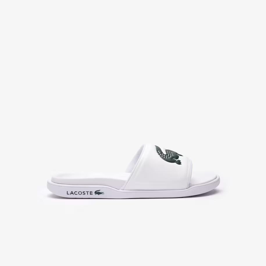 Dép Lacoste Croco Dualiste Logo Strap Slides Nam Trắng