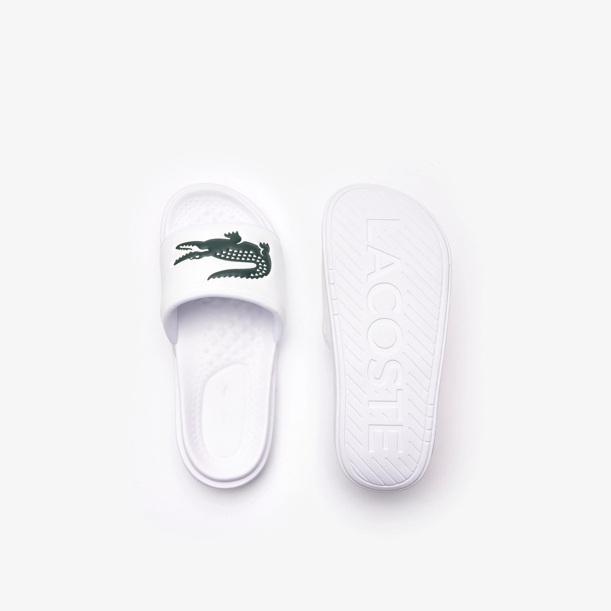 Dép Lacoste Croco Dualiste Logo Strap Slides Nam Trắng