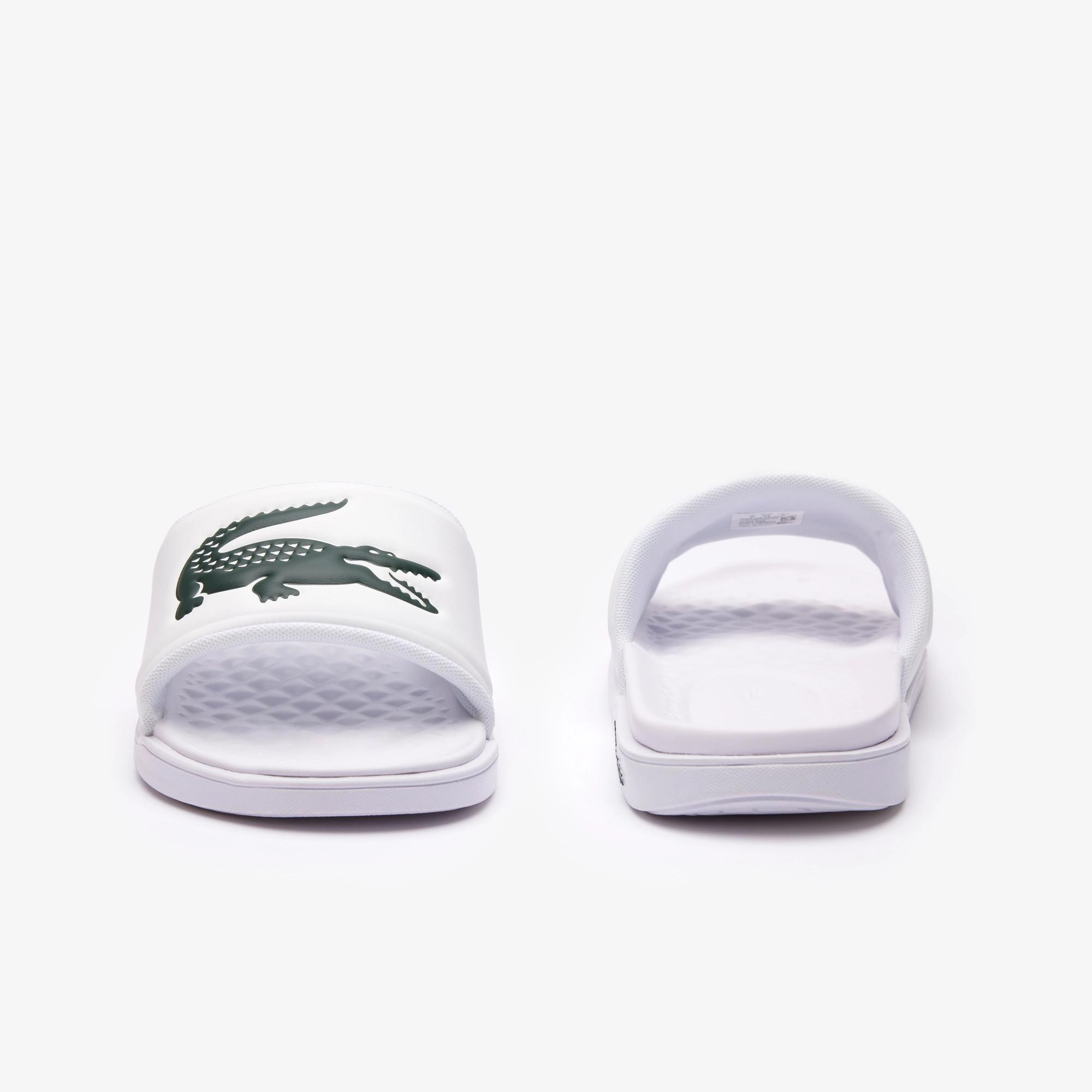 Dép Lacoste Croco Dualiste Logo Strap Slides Nam Trắng