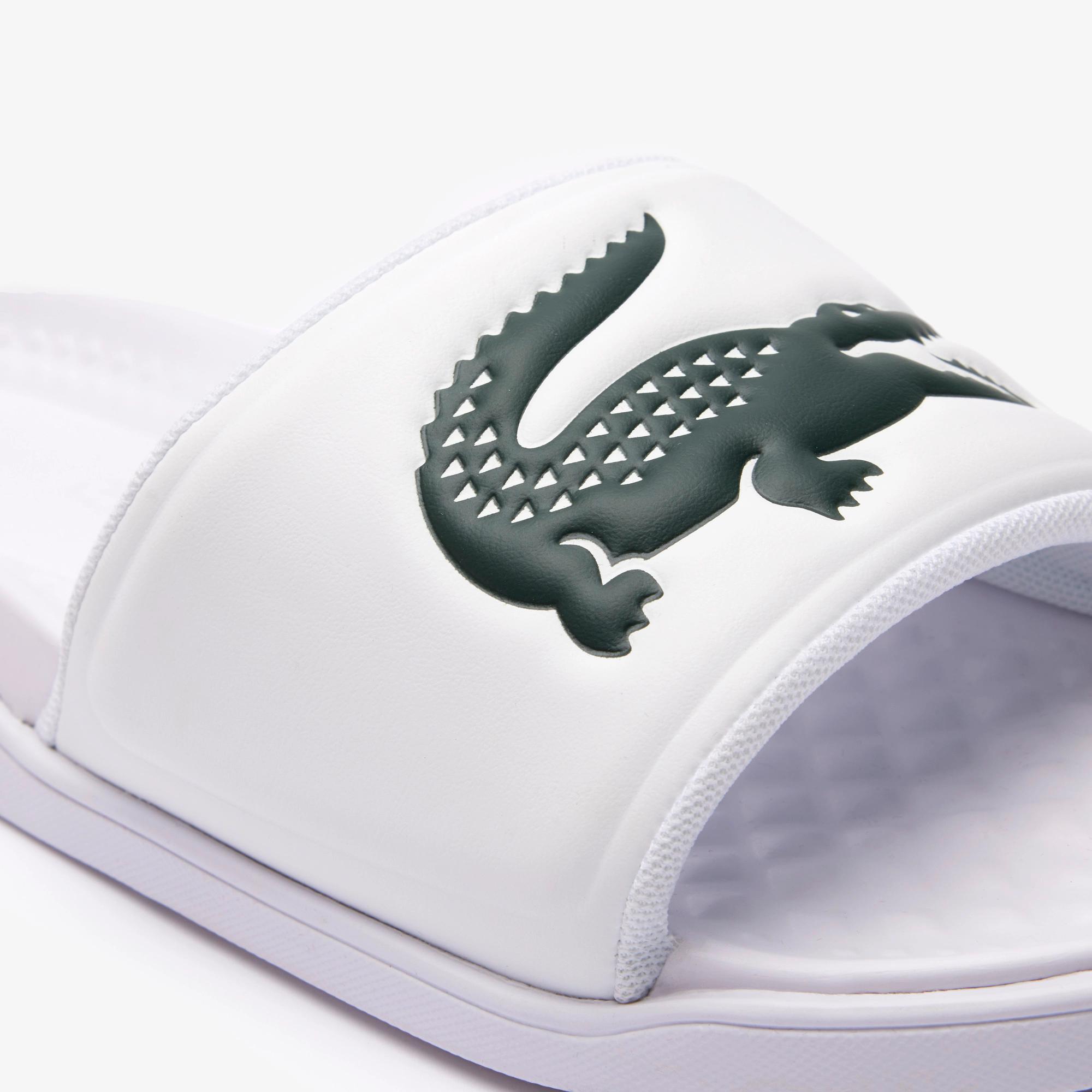 Dép Lacoste Croco Dualiste Logo Strap Slides Nam Trắng