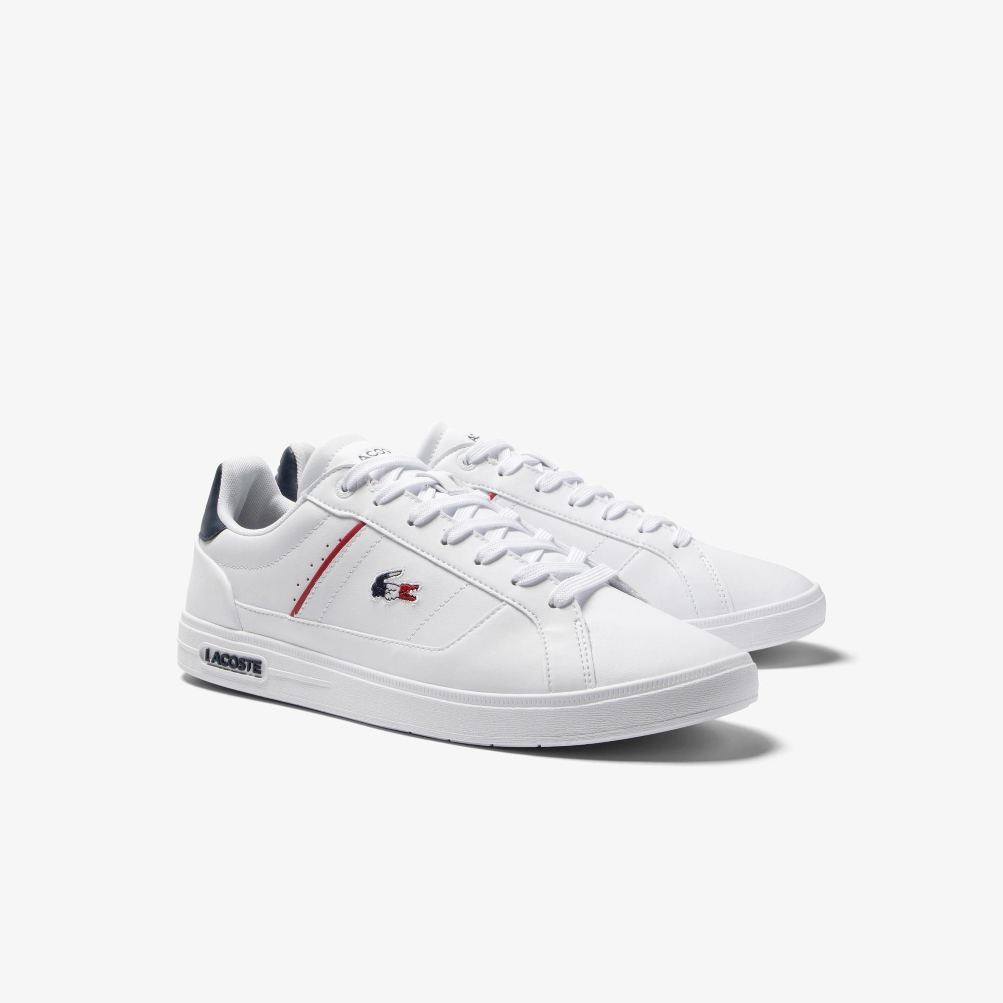 Giày Lacoste Europa Pro Leather Heel Pop Sneakers Nam Trắng Xanh Đỏ