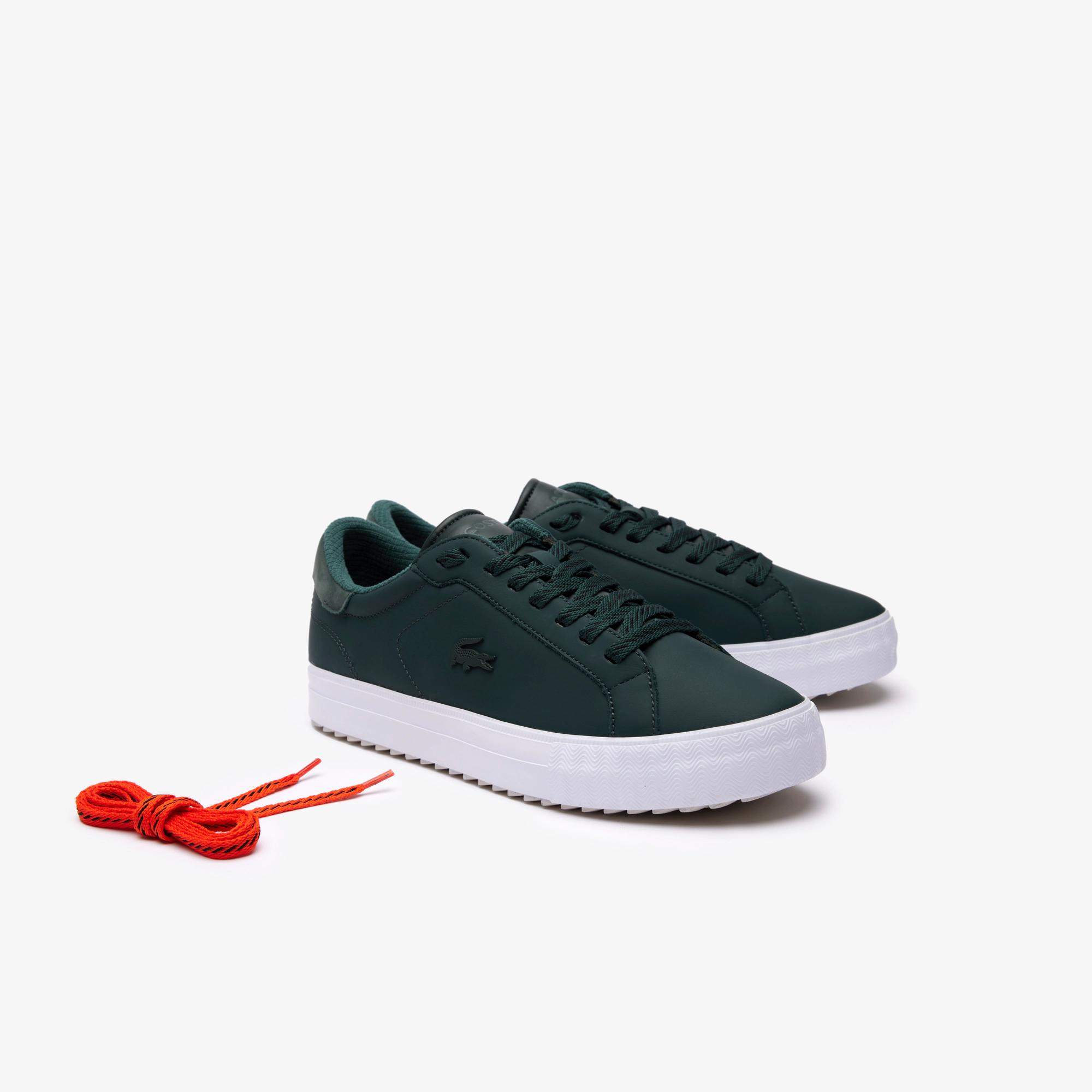 Giày Lacoste Powercourt Winter Leather Outdoor Sneakers Nam Xanh Lá