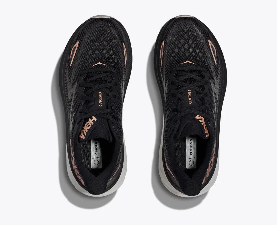 Giày Hoka Clifton 9 Nữ Đen Nâu Trắng