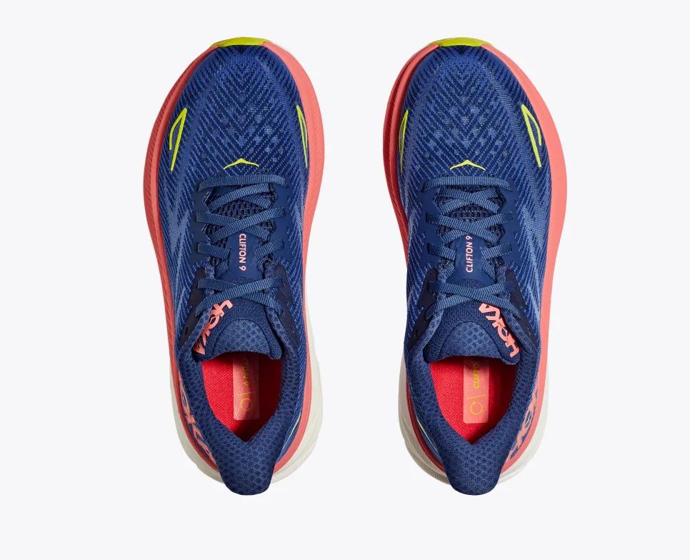 Giày Hoka Clifton 9 Nữ Xanh Đỏ