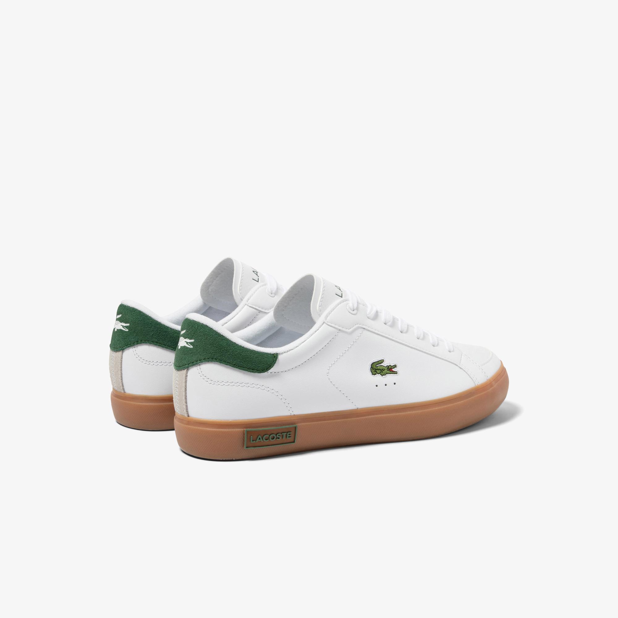 Giày Lacoste Powercourt Leather Heel-Pop Sneakers Nam Trắng Xanh