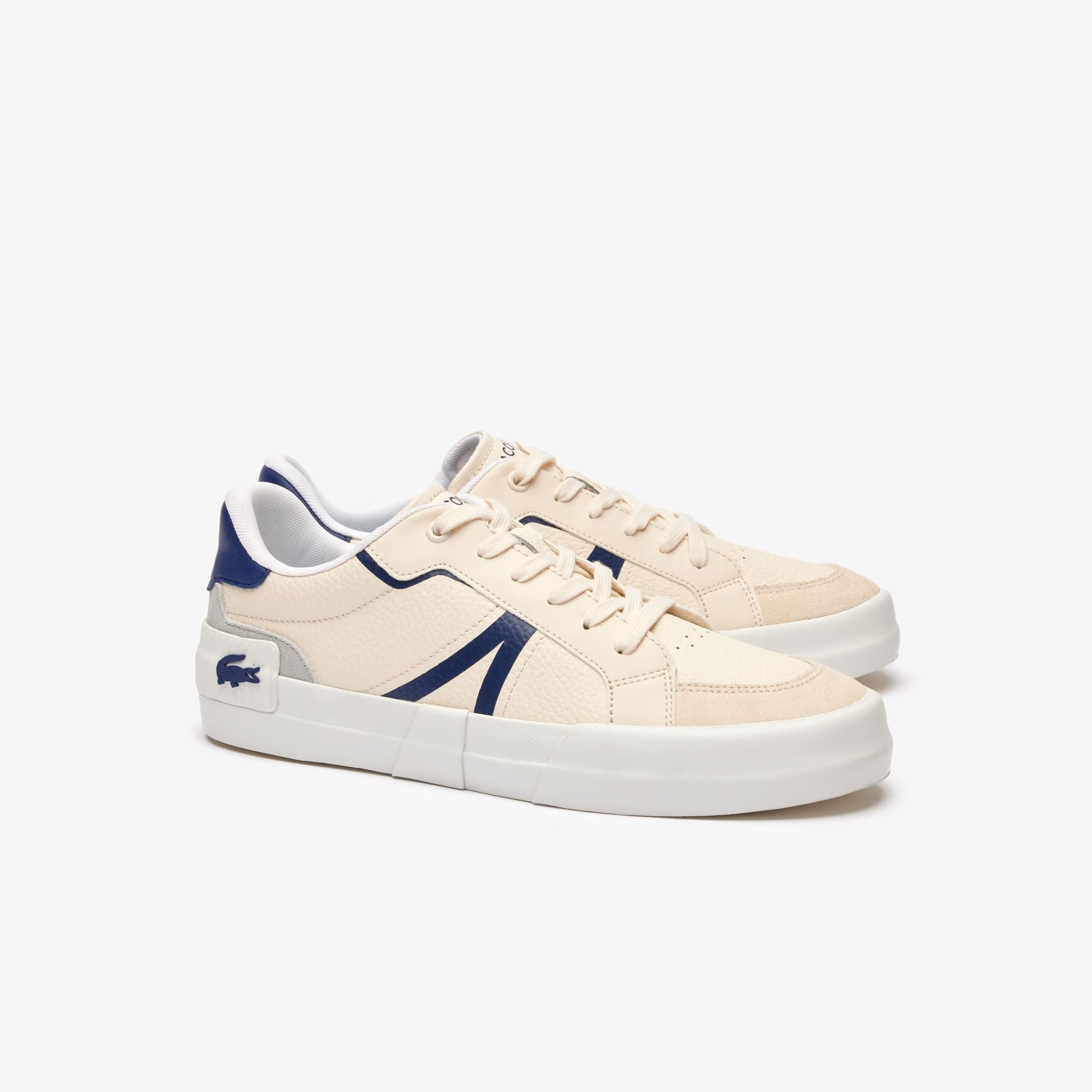 Giày Lacoste L004 Leather Sneakers Nam Trắng Xanh