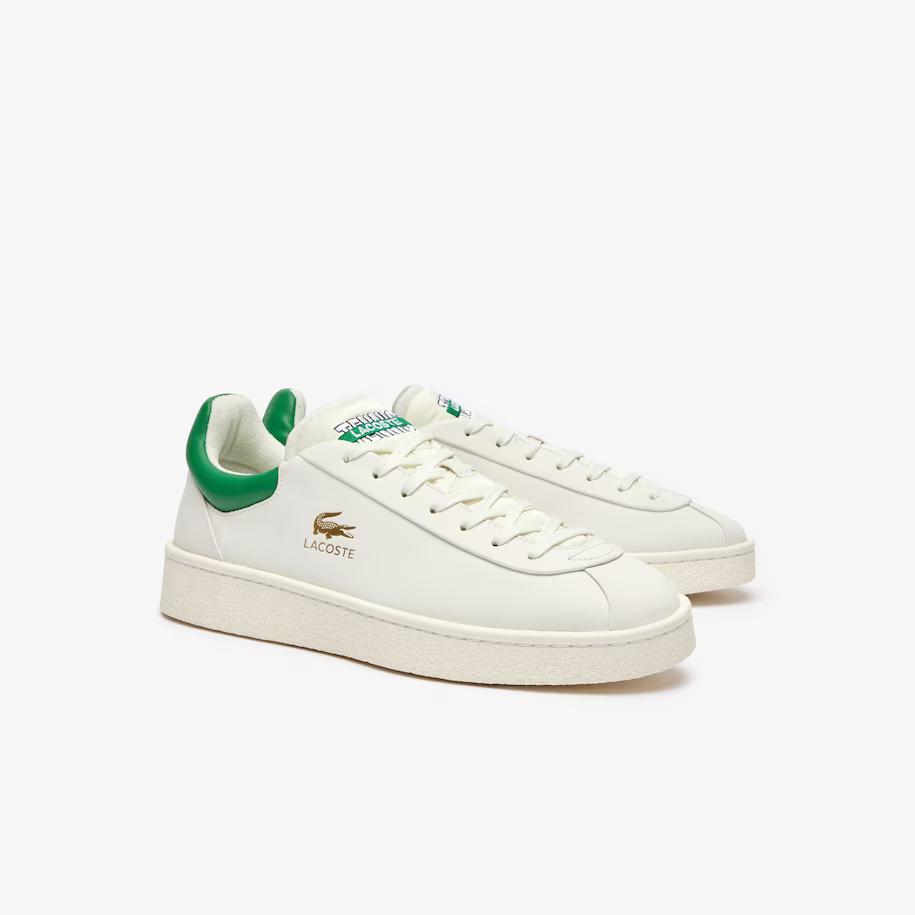 Giày Lacoste Baseshot Premium Leather Sneakers Nam Trắng Xanh Lá