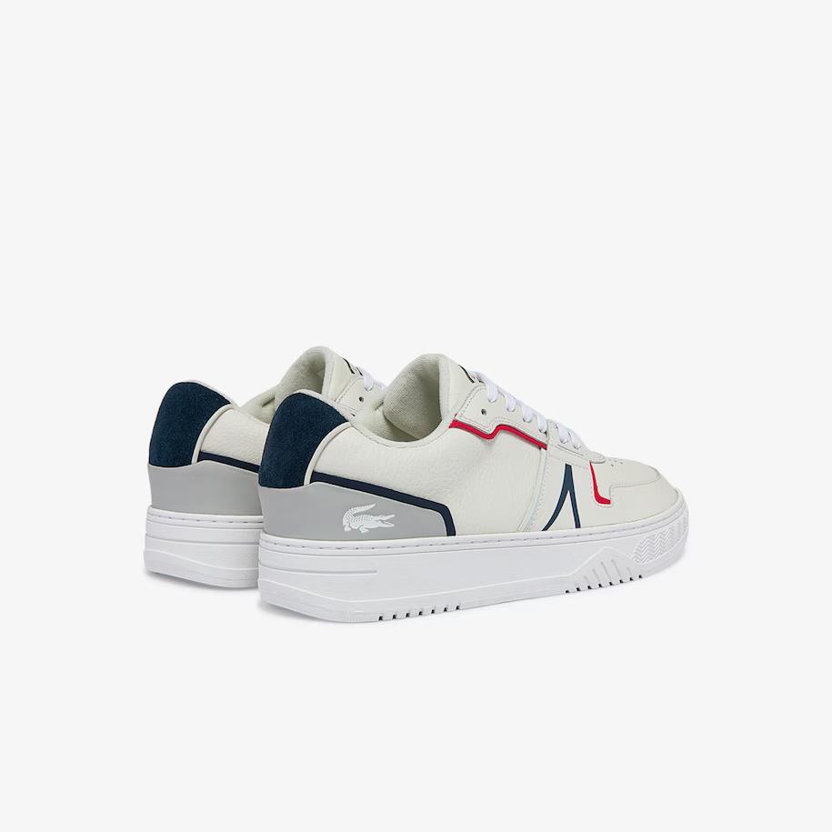 Giày Lacoste L001 Leather Sneakers Nam Trắng Xanh Đỏ